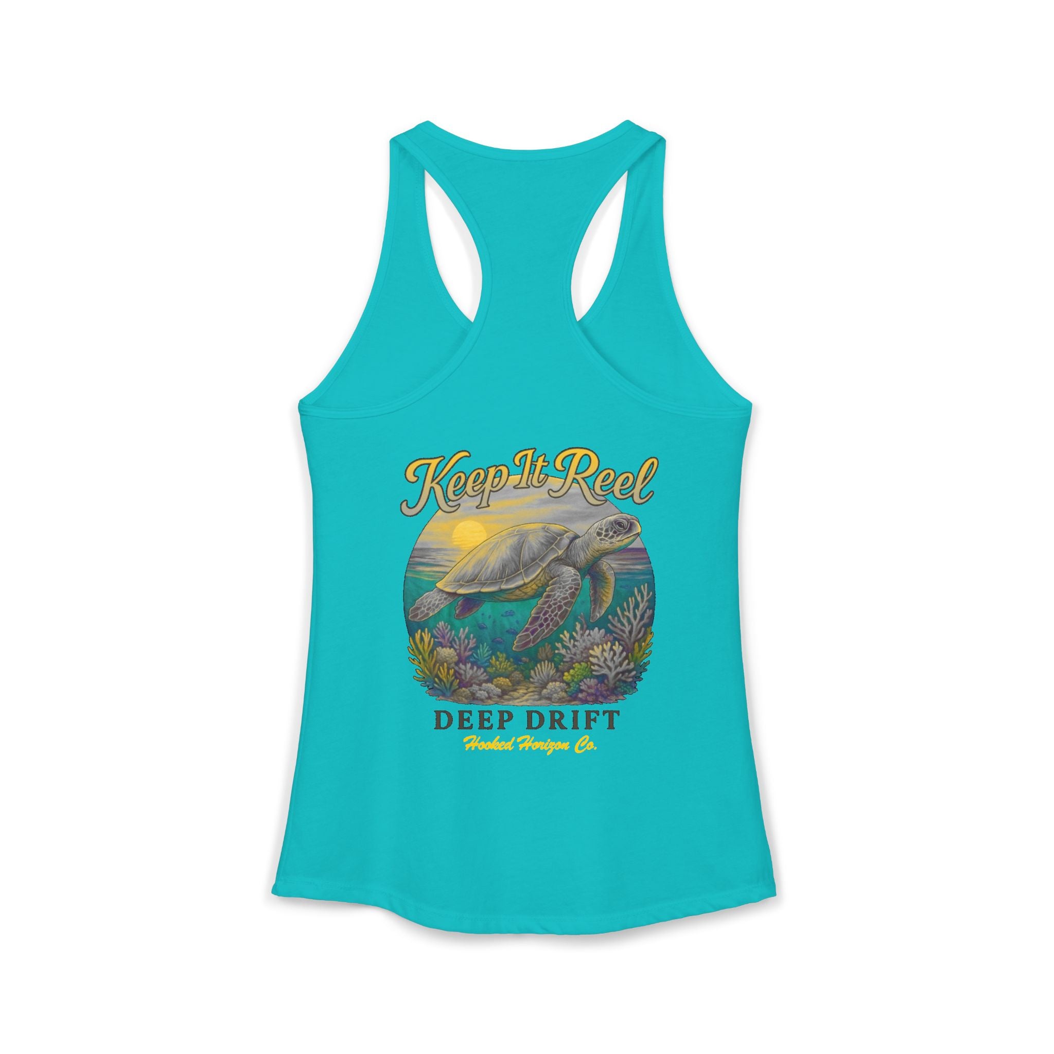 Turtle " Keep It Reel" Deep Drift– Hooked Horizon Co. Gifts for Ocean Lovers, Nautical Fashion, Everyday Comfort, Perfect Gift for Her