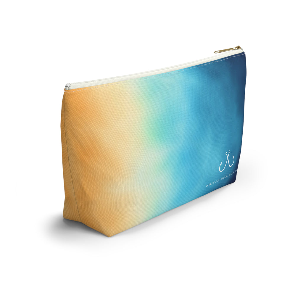 Bright Ombre Costal Vibes– Hooked Horizon Co Vibrant Gradient Accessory Pouch | Makeup Bag, Travel Organizer, Gift for Her, Beach Essentials, Stylish Storage