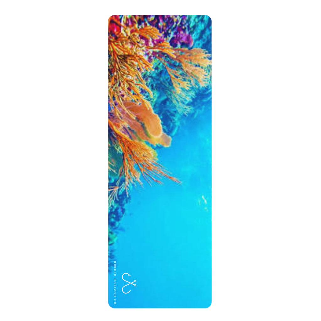 Bright Reef Coral Ocean-Inspired Rubber Yoga Mat for Mindfulness, Fitness, Eco-Friendly Exercise, Home Workouts, Gift for Yogis