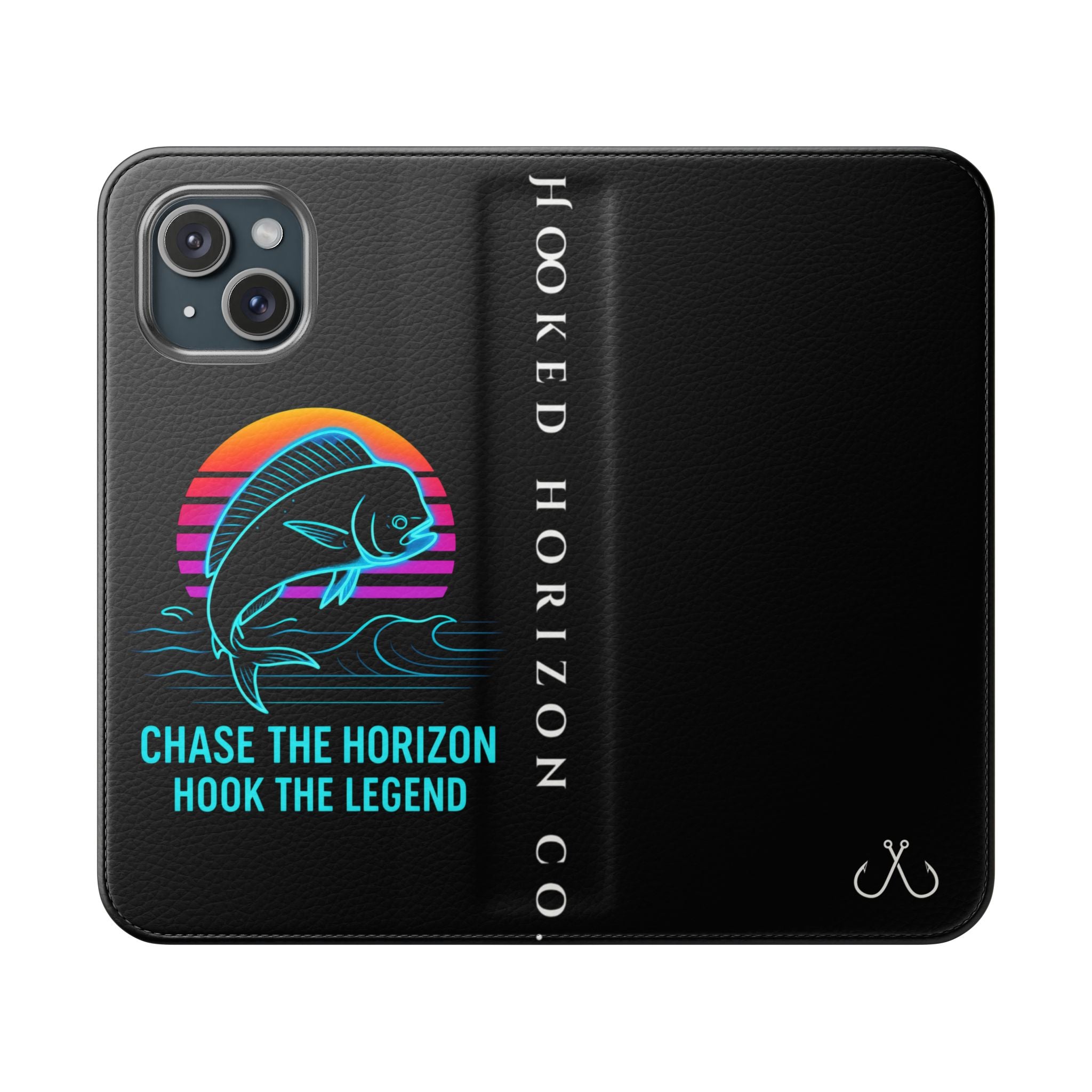 Mahi Mahi Flip Phone Case — Turquoise Water Pattern Wallet Cover