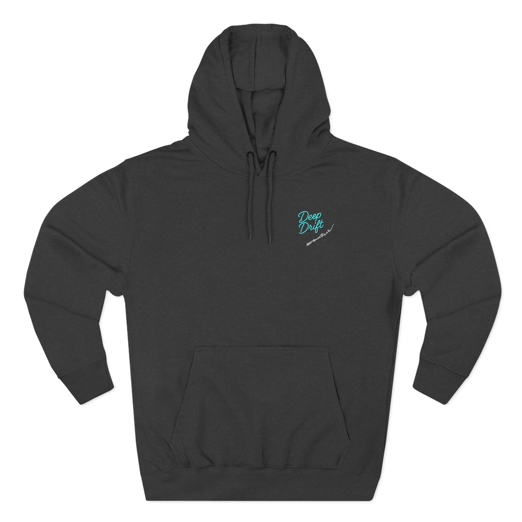 Mahi Mahi Retro Deep Drift Neon Fishing Hoodie – "Chase the Horizon, Hook the Legend" Graphic