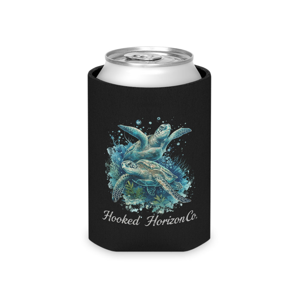 Sea Turtle Can Cooler Coozie — Hooked Horizon Co. Fishing Wave Koozie