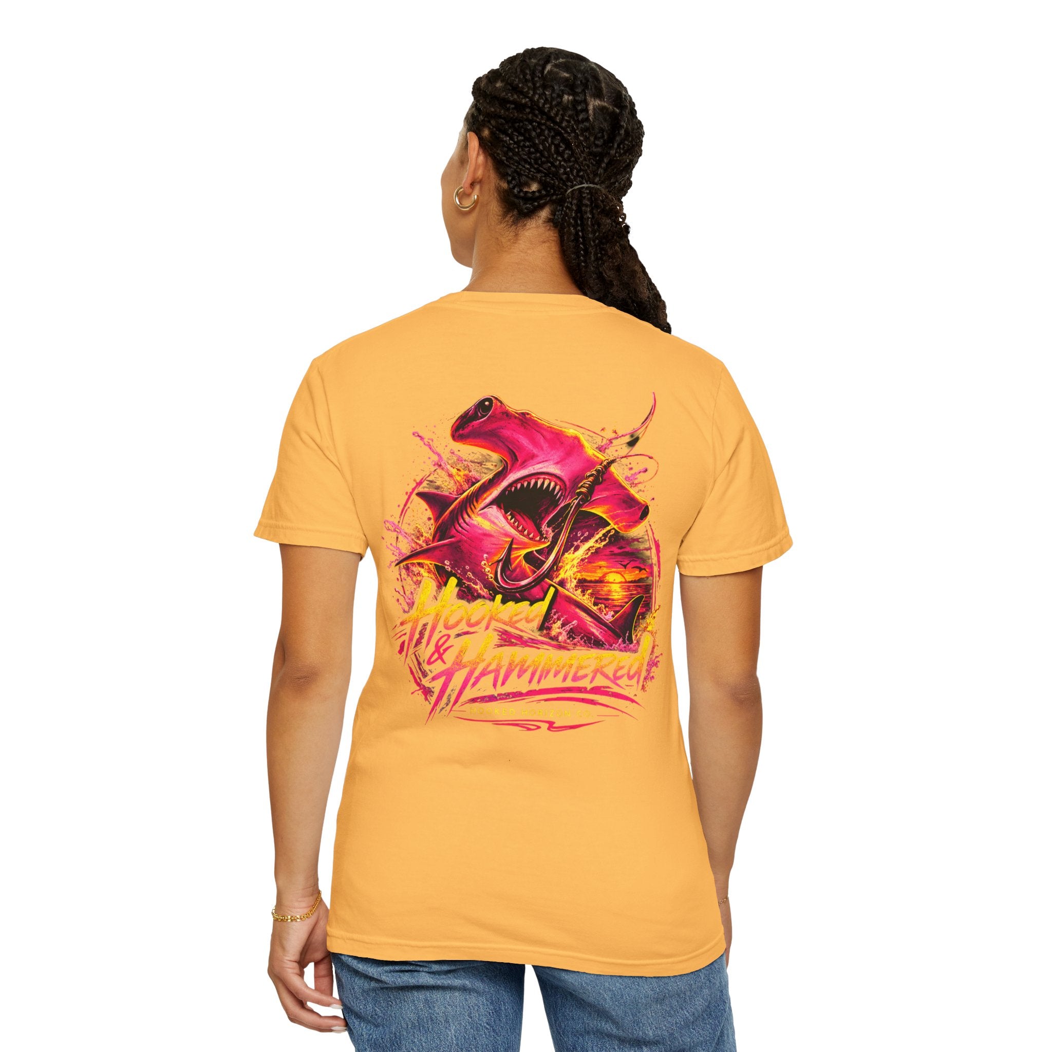 Hooked & Hammered Fishing T-shirt, Hooked Horizon Co, Angler Gifts, Shark Lovers