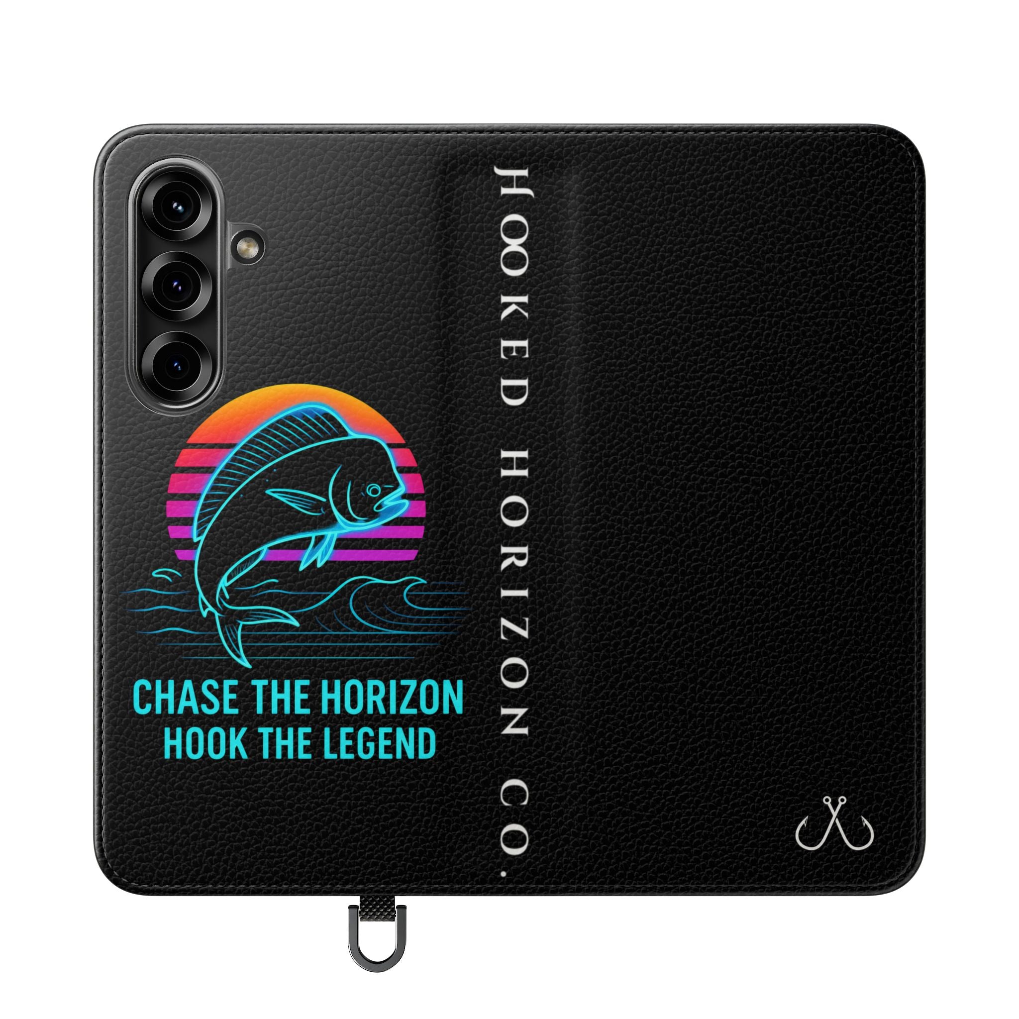 Mahi Mahi Flip Phone Case — Turquoise Water Pattern Wallet Cover