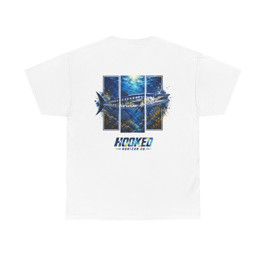 Barracuda Hooked Horizon Co Tee—Ocean Graphic Tee — "Beloved" Ray Design