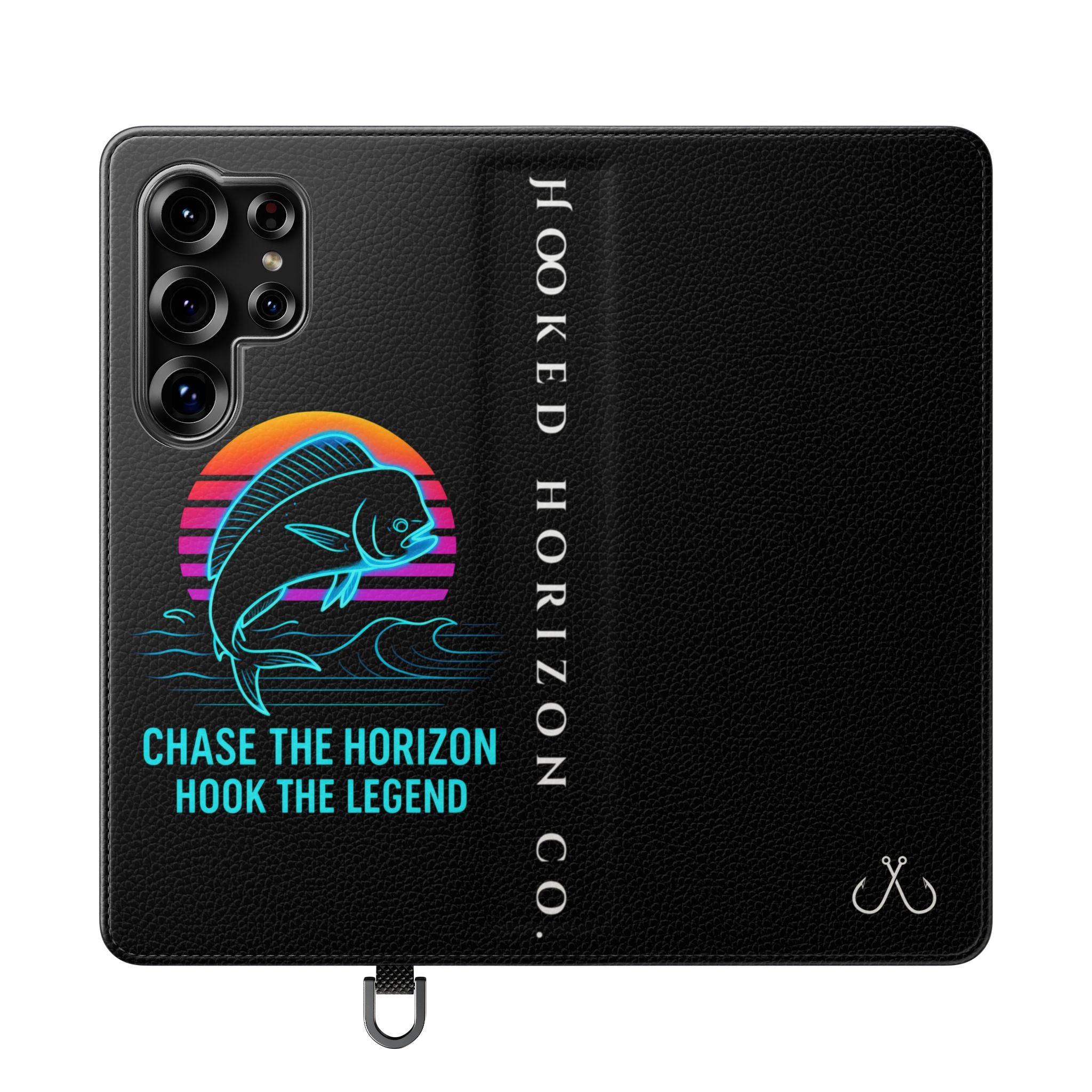 Mahi Mahi Flip Phone Case — Turquoise Water Pattern Wallet Cover