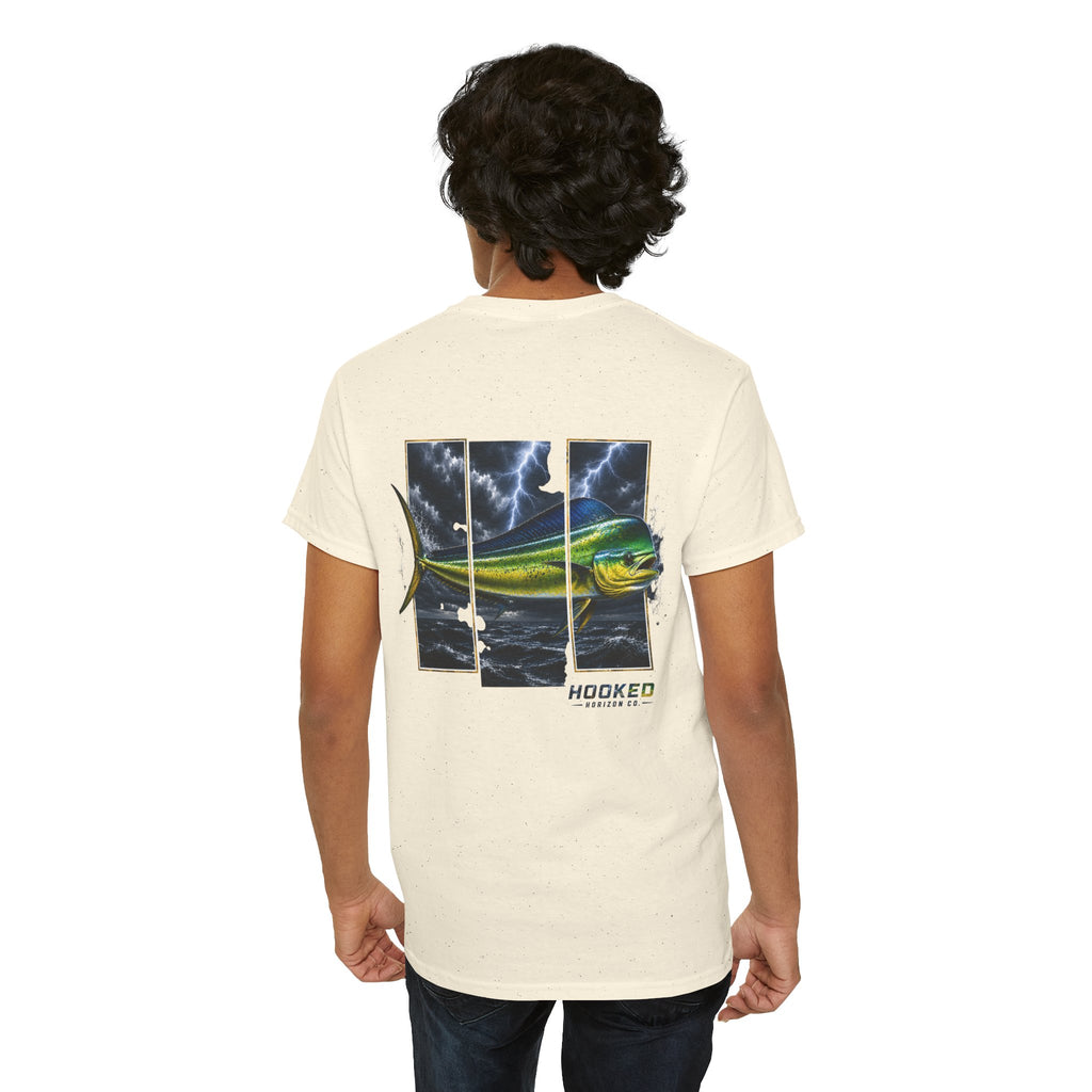 Mahi Mahi Hooked Horizon Co Tee—Ocean Graphic Tee — "Beloved" Ray Design