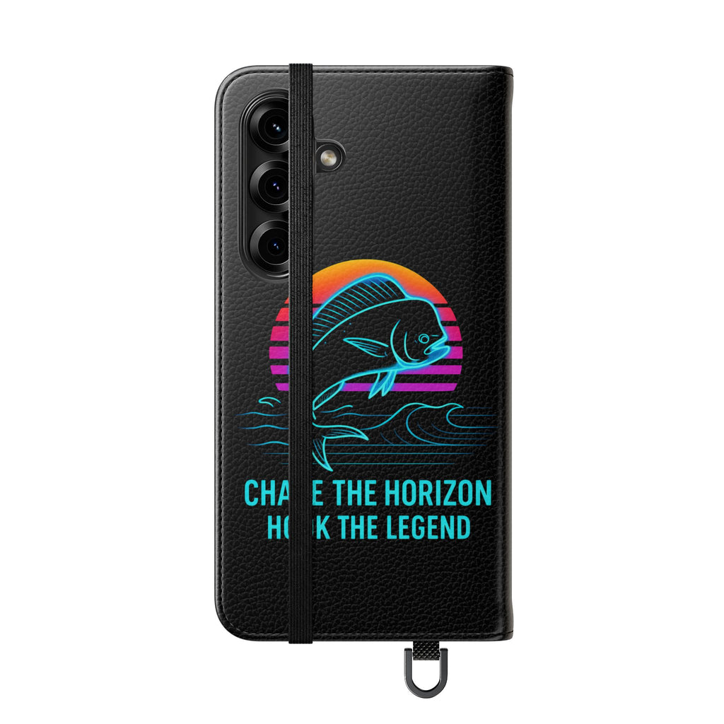 Mahi Mahi Flip Phone Case — Turquoise Water Pattern Wallet Cover