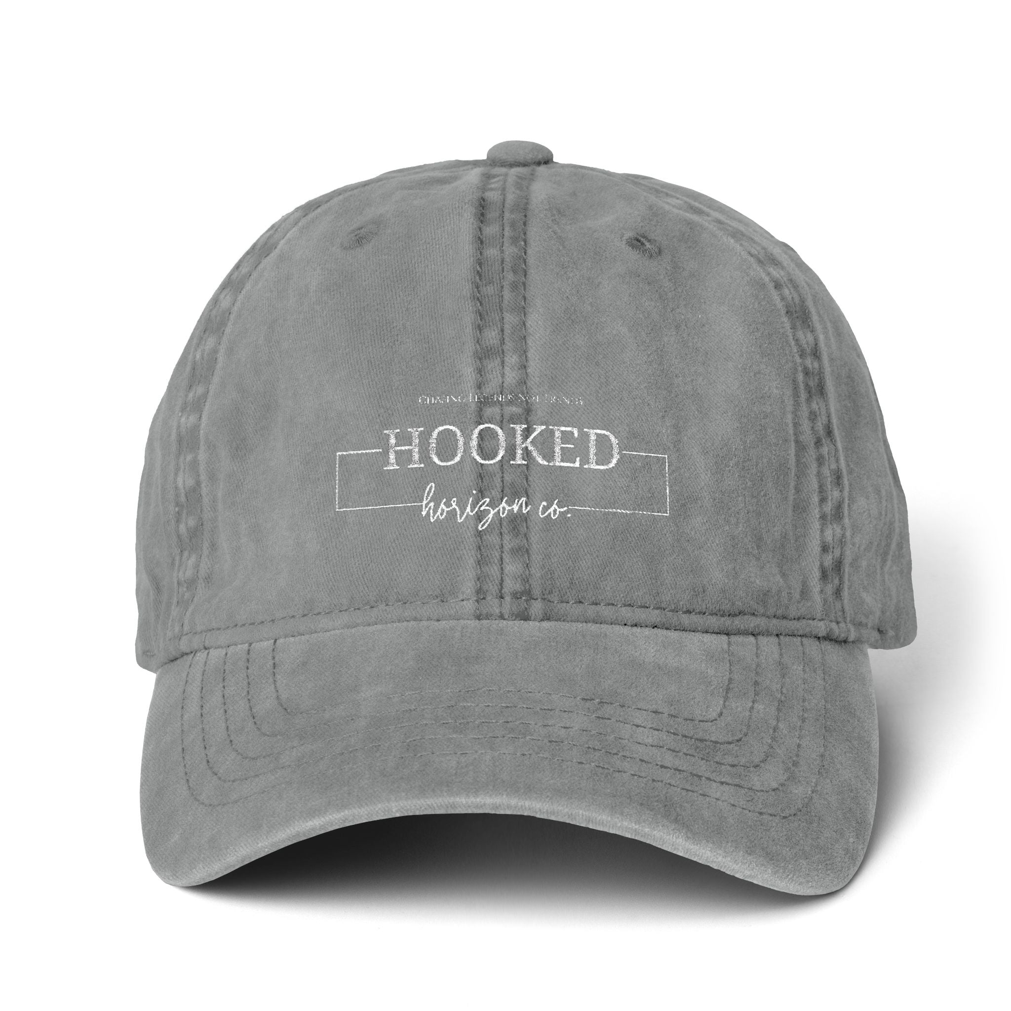 Chasing Legends Not Trends — Hooked Horizon Co. Women's Pigment-Dyed Cap with Fashion Undervisor (Embroidery), Multiple Color/ Lining Variations