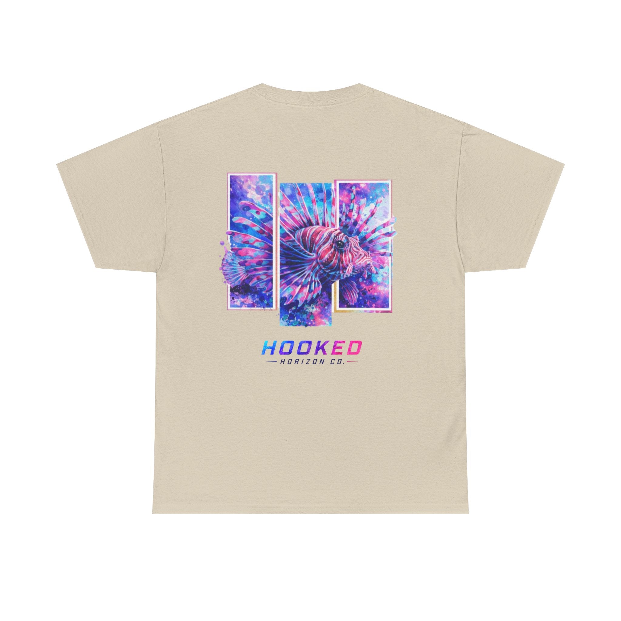 Lion Fish Hooked Horizon Co Tee—Ocean Graphic Tee — "Beloved" Ray Design