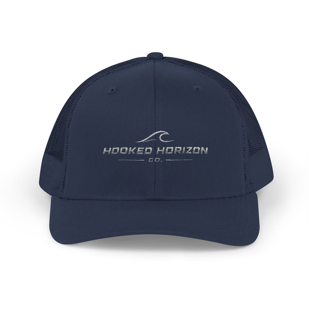 Wave Hooked Horizon Trucker Cap — Embroidered Fishing Snapback