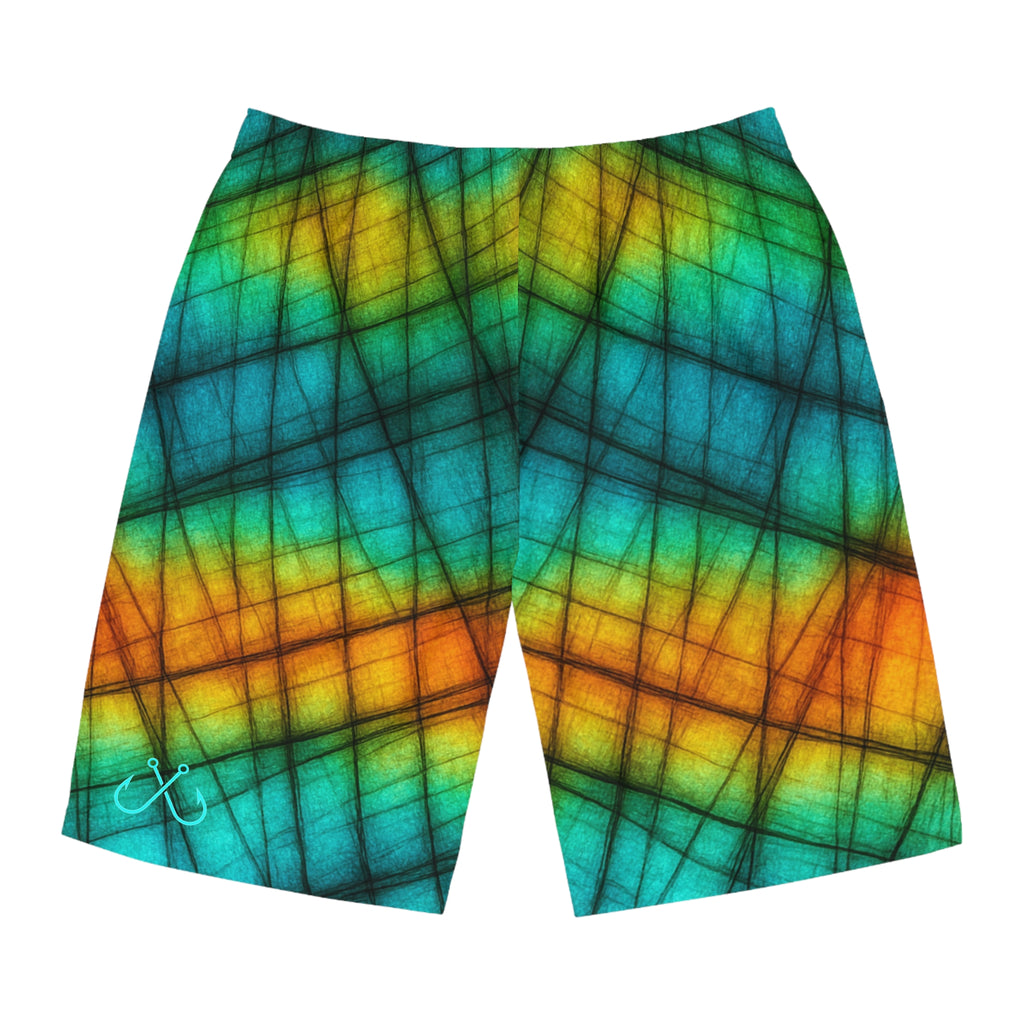 Reflexion Of Light Ocean-Inspired Board Shorts, Swimwear for Beach Days, Summer Vacations, Pool Parties, Surfing Attire, Water Sports
