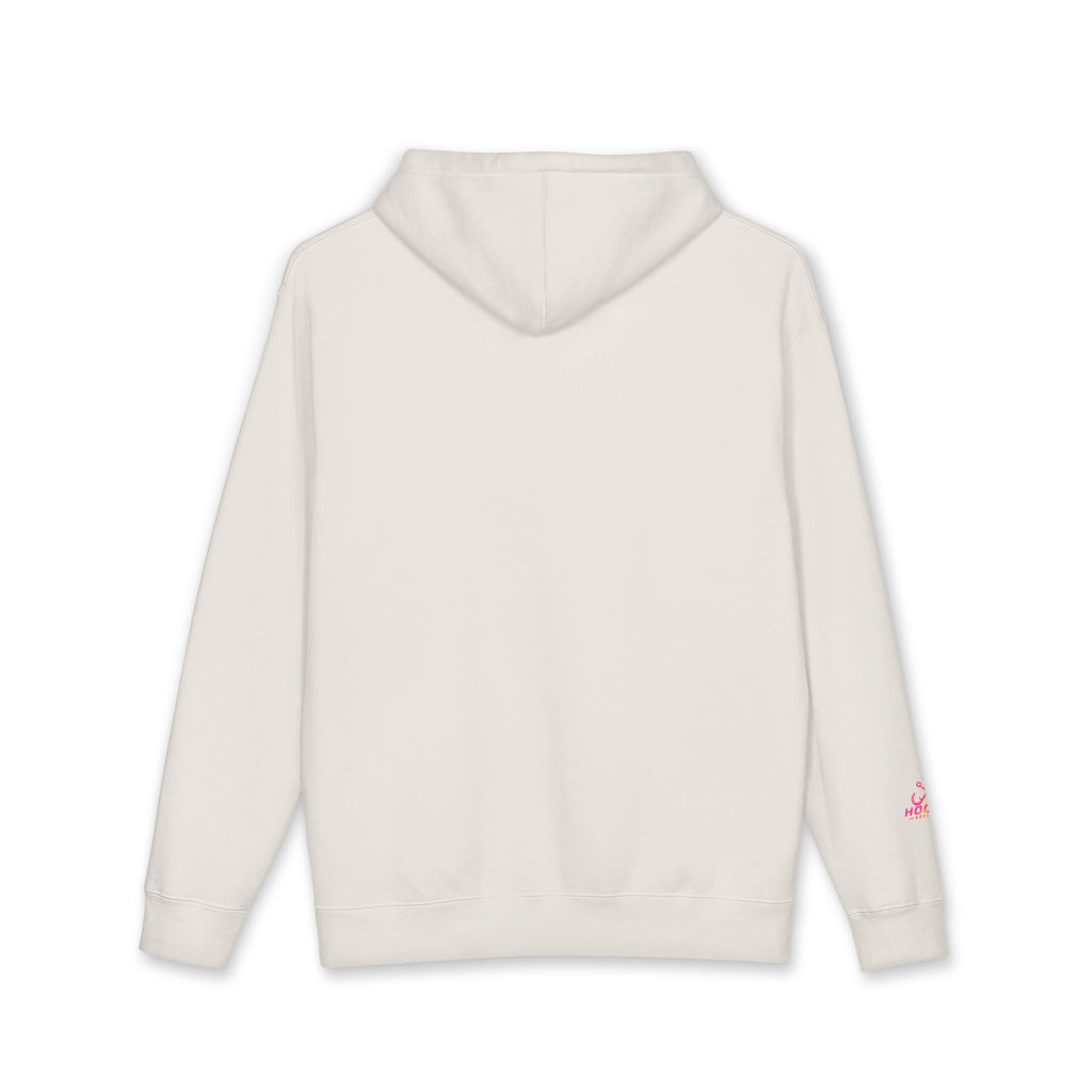 Hot Pink & Peach Hooked Horizon Co. — Fishing Back Graphic Hoodie, Multiple Color Variations
