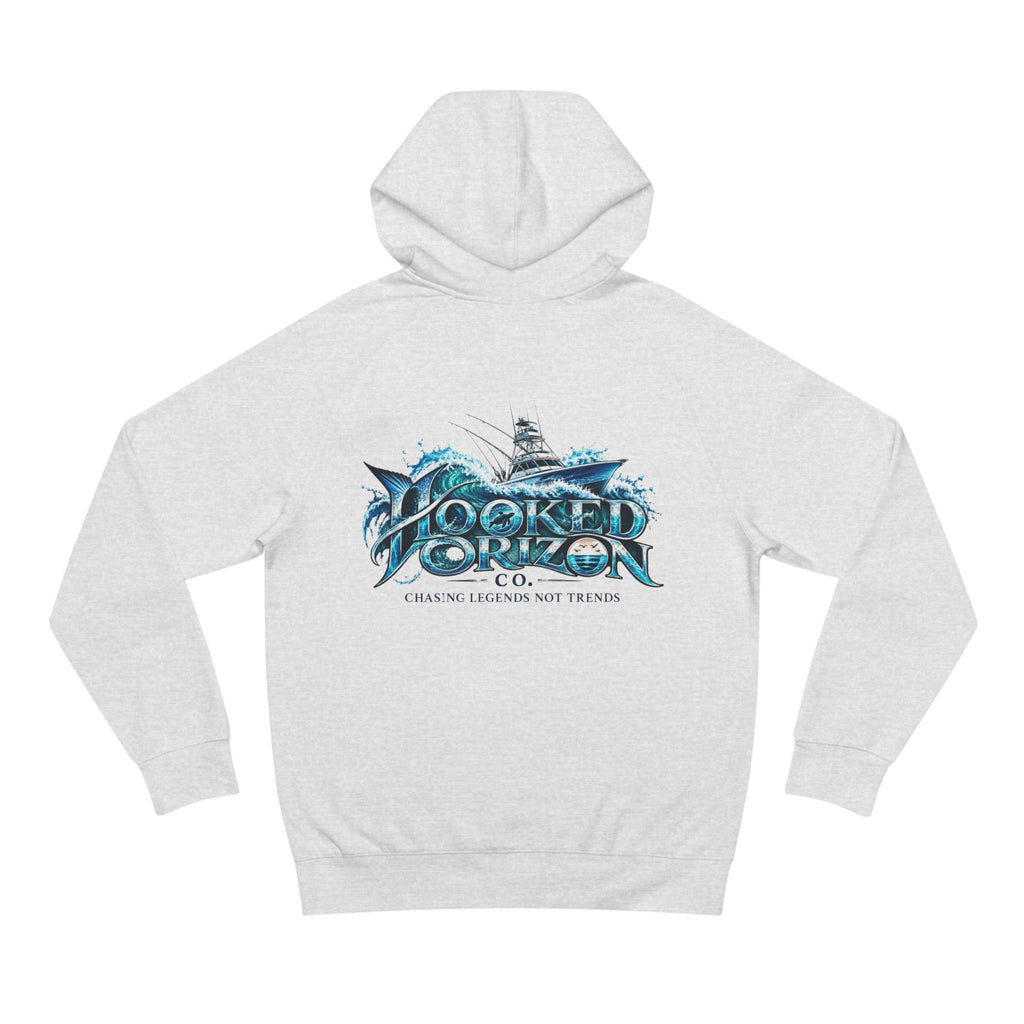 Fishing Boat " Chasing Legends Not Trends "Hooked Horizon Co. Unisex Supply Hoodie