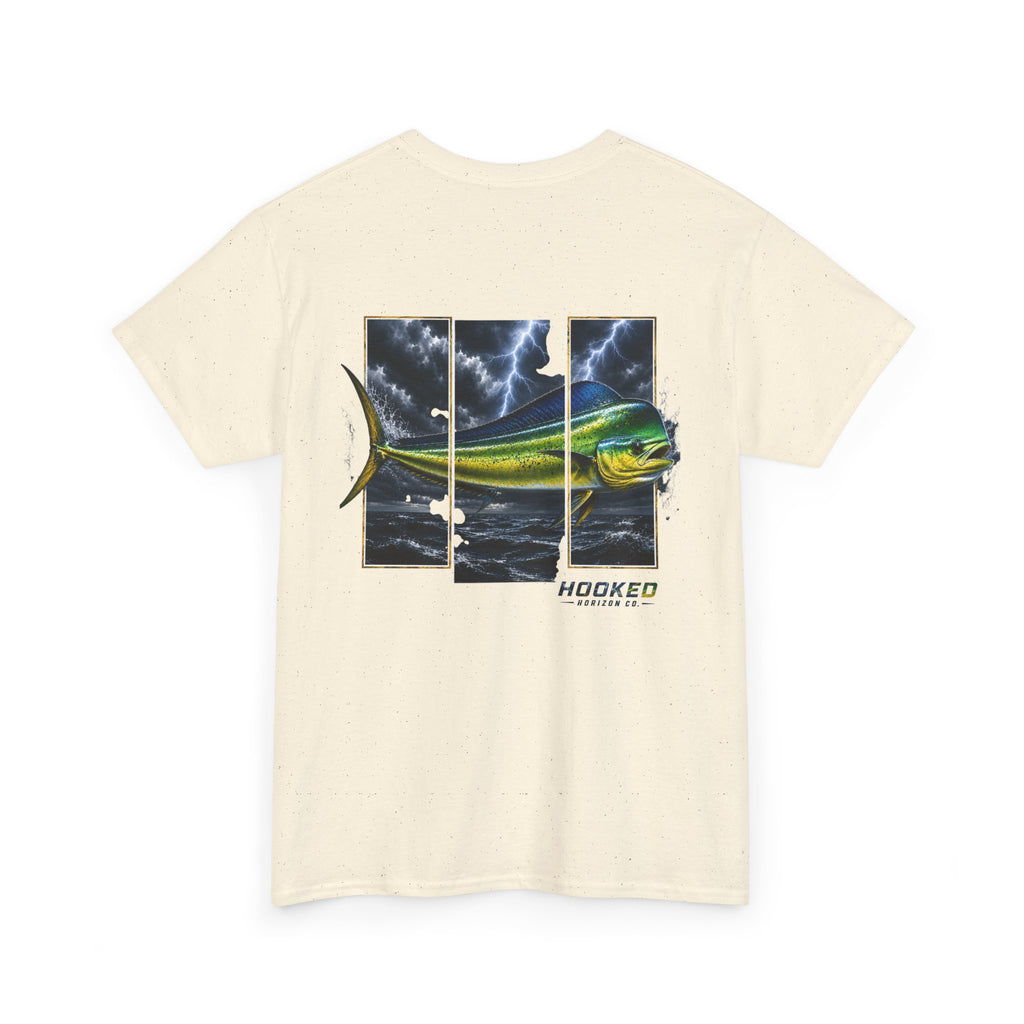 Mahi Mahi Hooked Horizon Co Tee—Ocean Graphic Tee — "Beloved" Ray Design