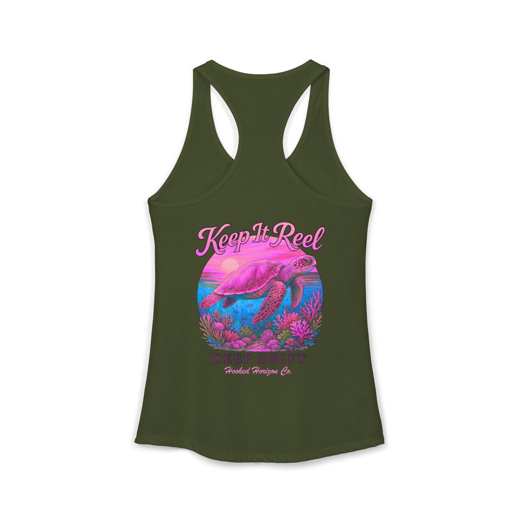 Turtle " Keep It Reel" Deep Drift– Hooked Horizon Co. Gifts for Ocean Lovers, Nautical Fashion, Everyday Comfort, Perfect Gift for Her