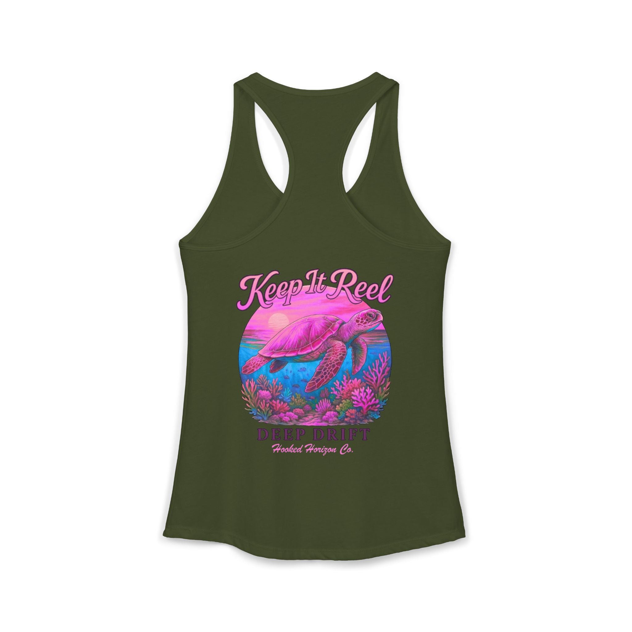 Turtle " Keep It Reel" Deep Drift– Hooked Horizon Co. Gifts for Ocean Lovers, Nautical Fashion, Everyday Comfort, Perfect Gift for Her
