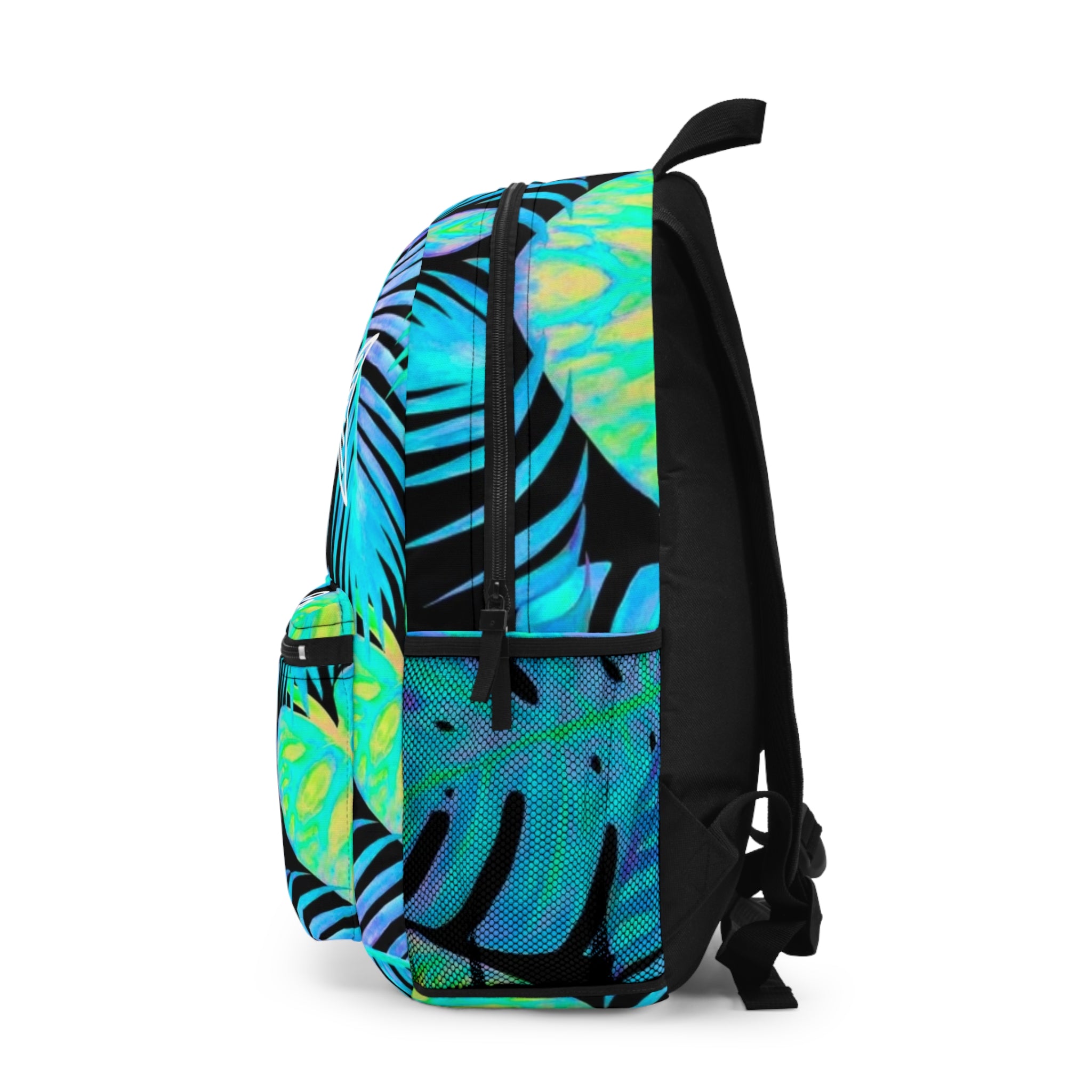 Tropical Fish Skeleton Backpack – 'Hooked Horizon Co.' Blue Leaf Beach Bag