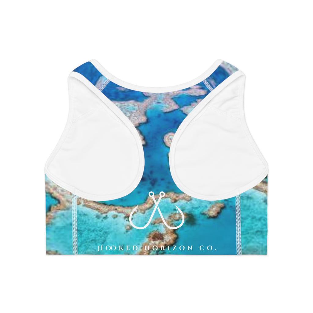 Blue Coral Reel Deep Drift Hooked Horizon Co. Stylish Sports Bra for Active Women, Workout Top, Gym Essential, Fitness Apparel, Athleisure Wear, Yoga Gear
