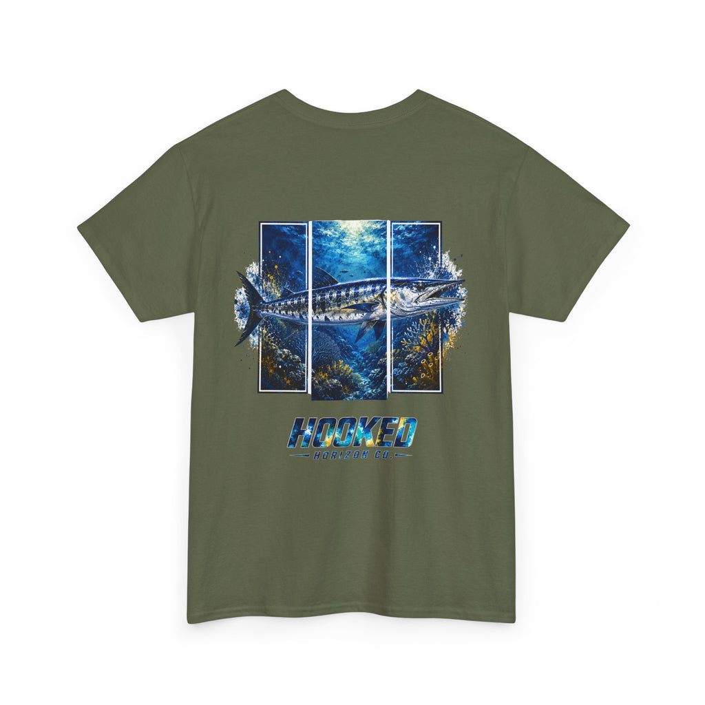 Barracuda Hooked Horizon Co Tee—Ocean Graphic Tee — "Beloved" Ray Design