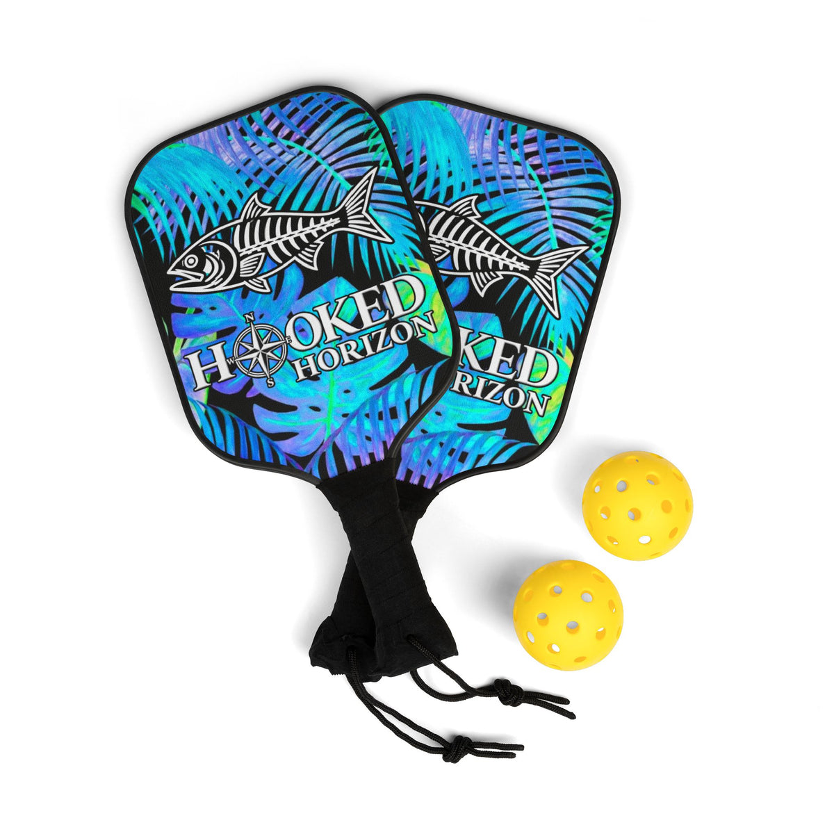 Tropical Snook & Compass — Hooked Horizon Co. Pickleball Kit