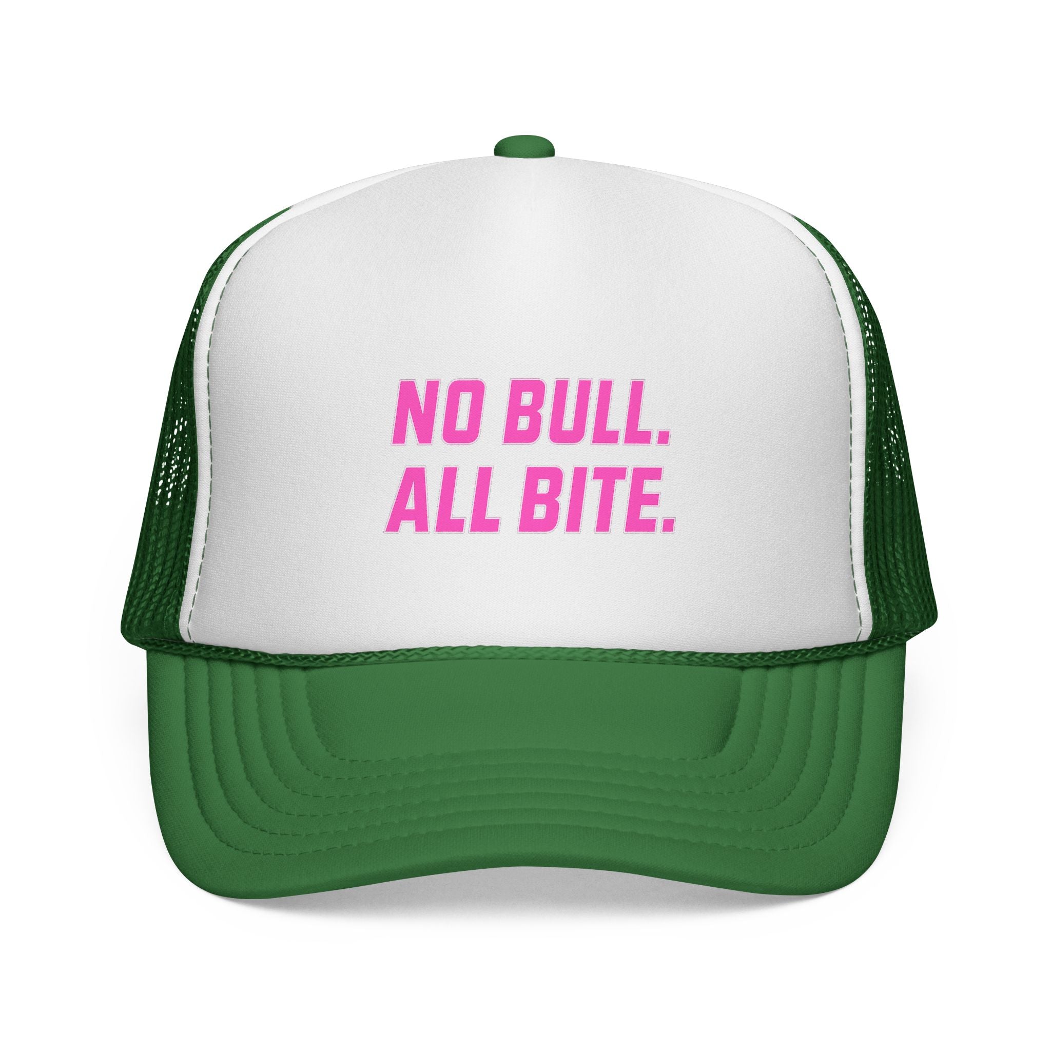 Pink No Bull All Bite Shark Trucker Cap — Fishing & Beach Hat