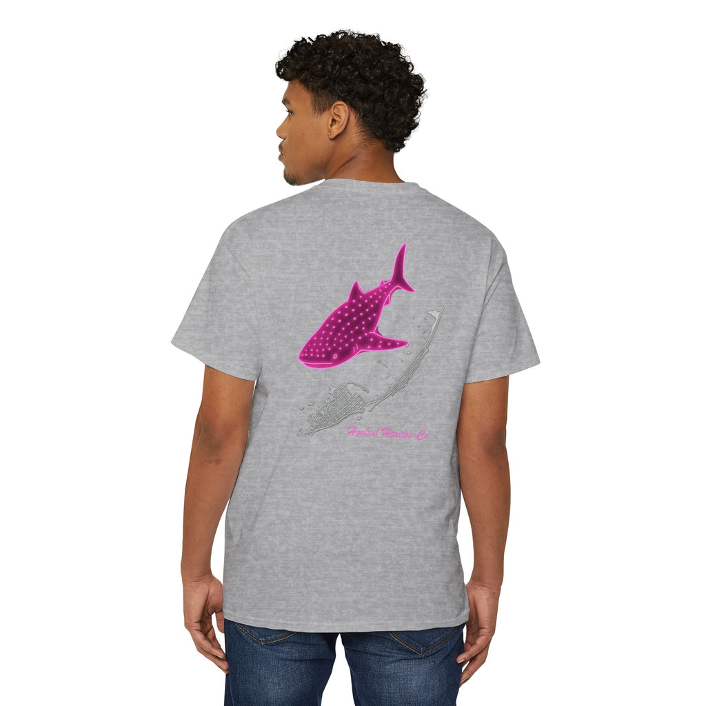 Neon Whale Shark Deep Drift Hooked HorizonCo.  Tee- Perfect for Angler and Fishing Gifts, For him, For Her Unisex Cotton T-Shirt for Fishing & Wildlife Enthusiasts, Ocean Lovers