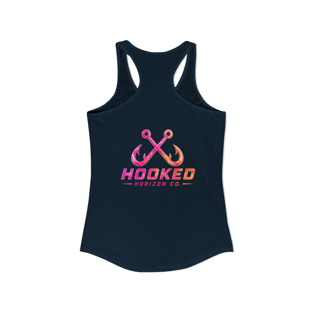 Hot Pink & Peach Hooked Horizon Co.— Soft Women's Ideal Racerback Tank
