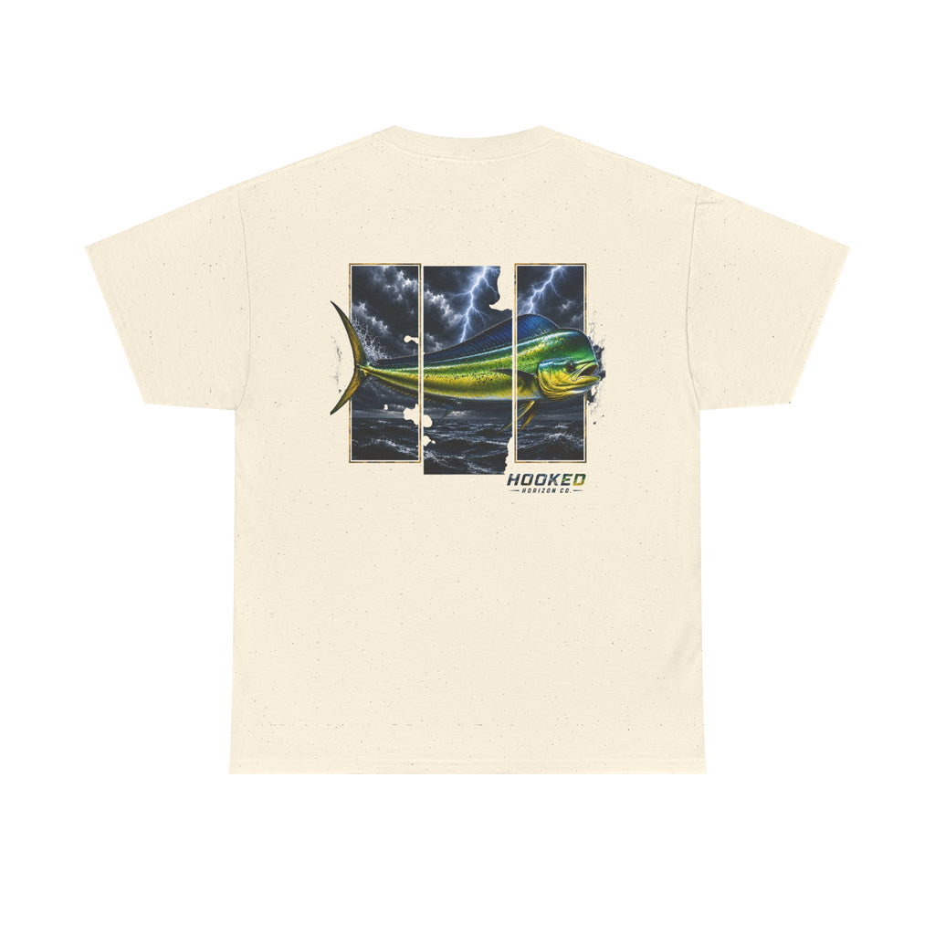 Mahi Mahi Hooked Horizon Co Tee—Ocean Graphic Tee — "Beloved" Ray Design