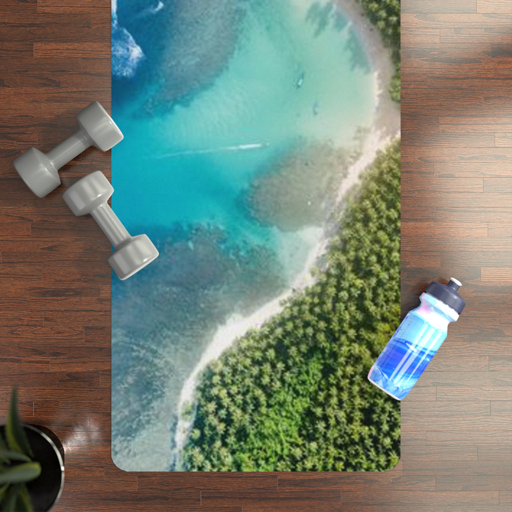 Beach Ocean-Inspired Rubber Yoga Mat for Mindfulness, Fitness, Eco-Friendly Exercise, Home Workouts, Gift for Yogis