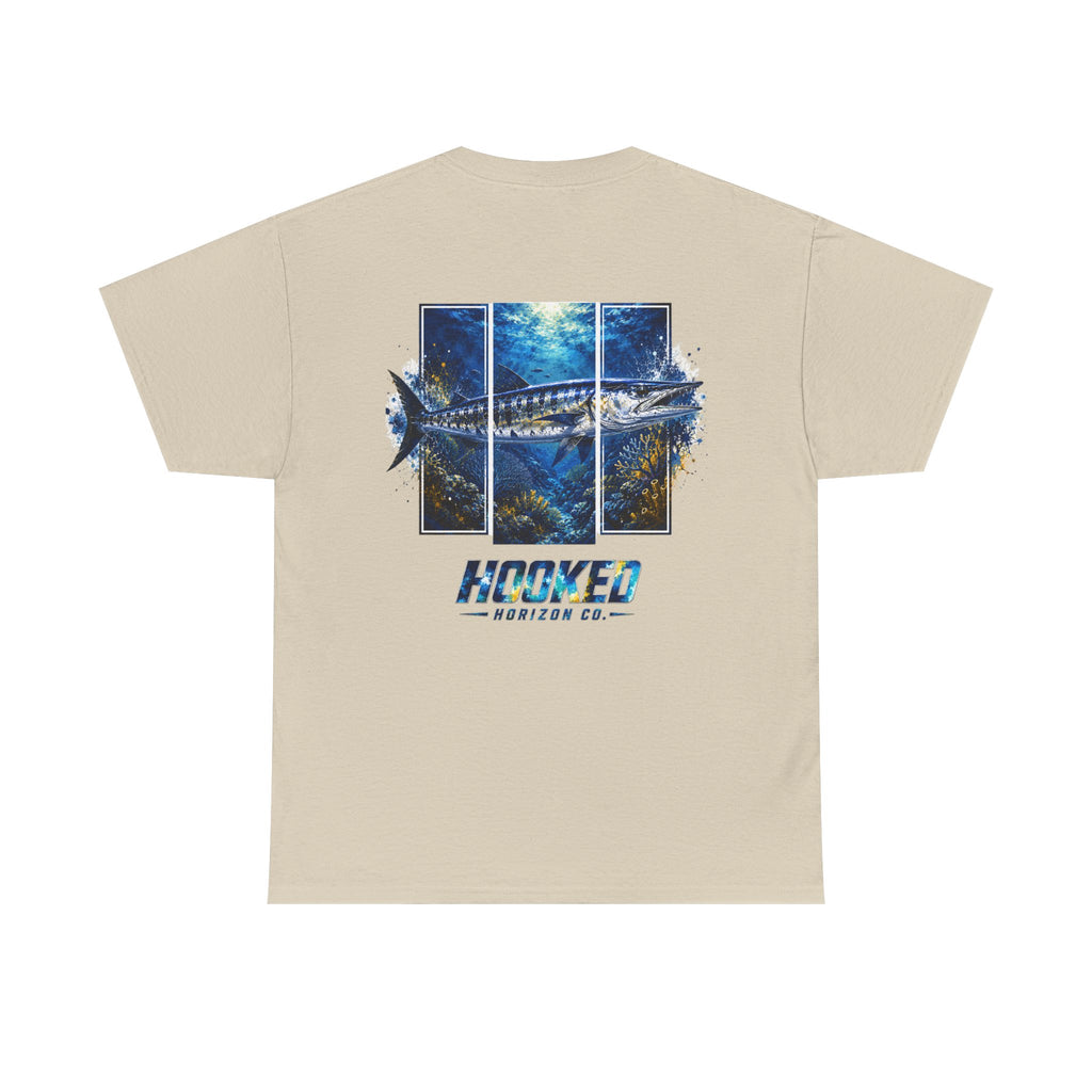 Barracuda Hooked Horizon Co Tee—Ocean Graphic Tee — "Beloved" Ray Design
