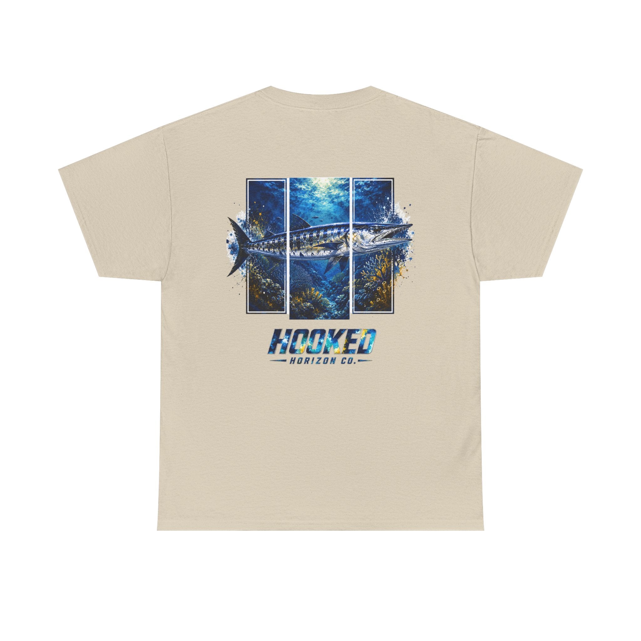 Barracuda Hooked Horizon Co Tee—Ocean Graphic Tee — "Beloved" Ray Design