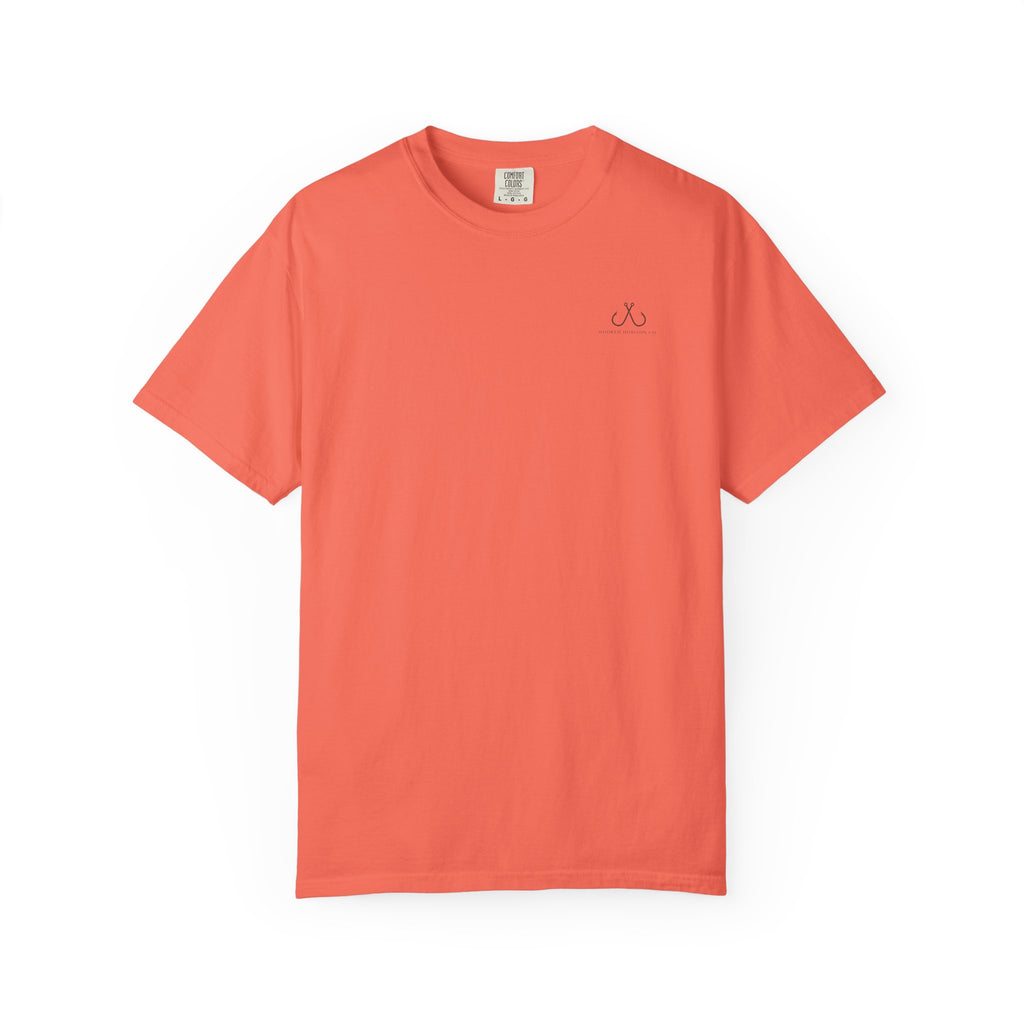 Deep Drift Fishing T-Shirt - Pink & Peach Fishing Tee for Angler Lovers, Pink Ombre, Hammer Head Shark Tee, Ocean-inspired