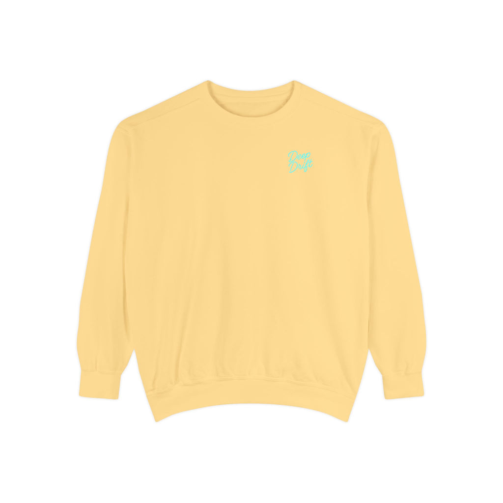 Vintage Vibes Grid Sweatshirt — "Hooked Horizon Co." Logo Pullover