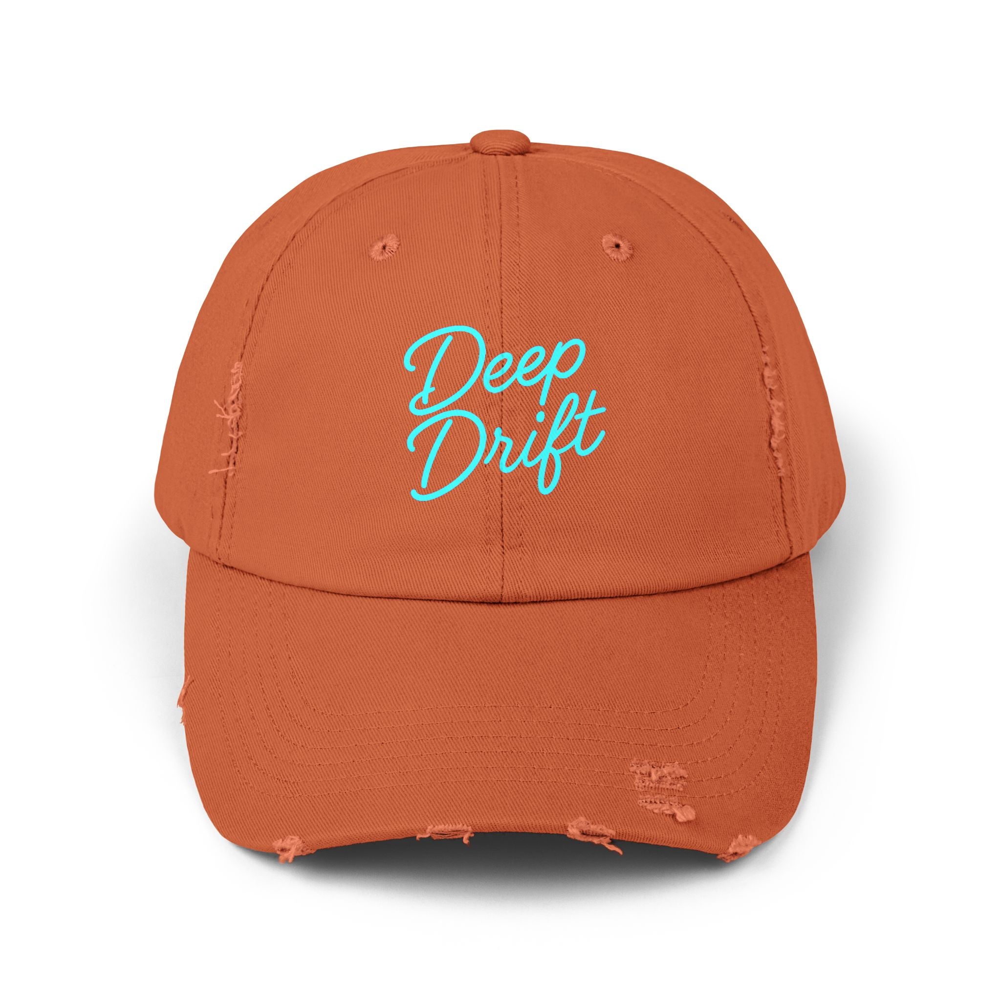 Deep Drift Turquoise Hooked Horizon Co.  Hat Unisex Distressed Cap - Casual Chic Hat, Perfect for Outdoor Adventures, Gifts for Him/Her, Vintage Style, Everyday Wear