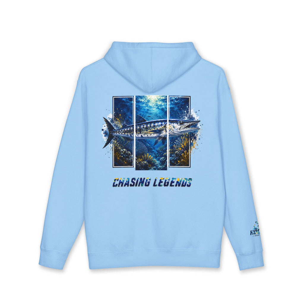 Barracuda Hoodie Hooked Horizon Co. — Fishing Back Graphic Hoodie, Multiple Color Variations