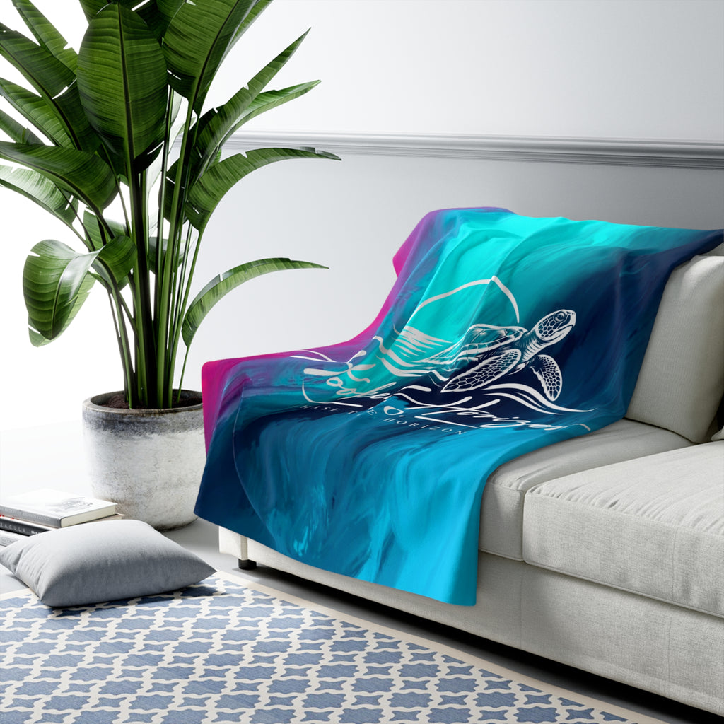 Turtle Sunset Sherpa Fleece Blanket