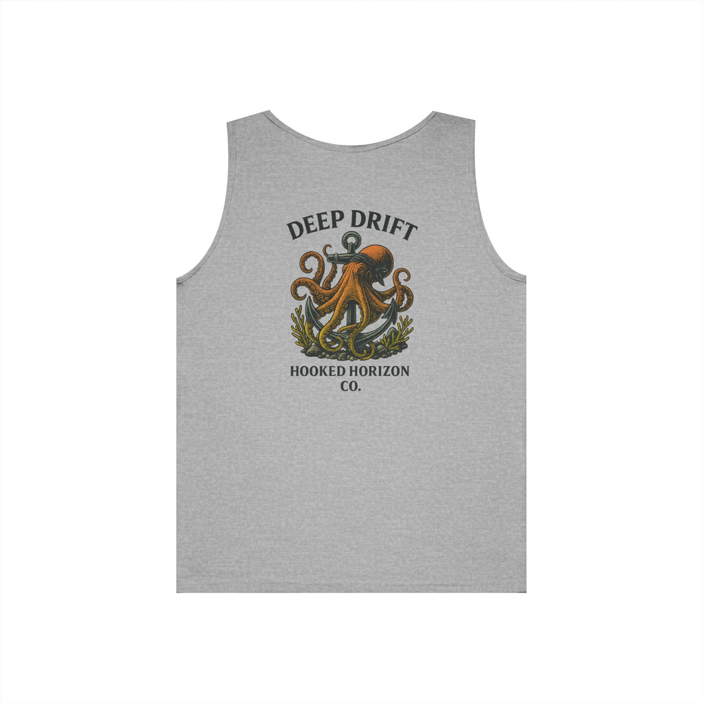 Dark Orange Deep Drift Octopus Graphic Tank Top, Summer Beach Wear, Unisex Tank, Gift for Ocean Lovers, Nautical Tees, Camping Apparel
