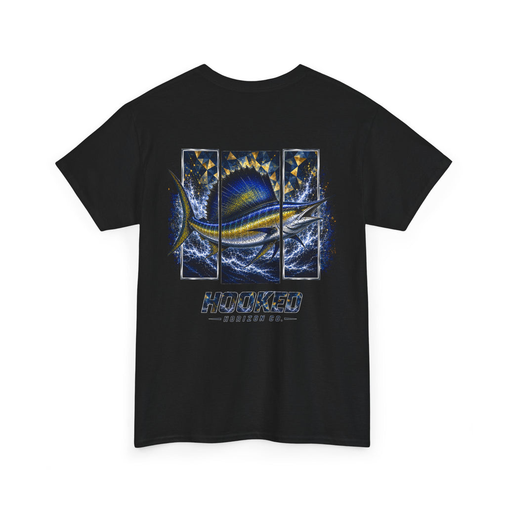 Sail Fish Hooked Horizon Co Tee—Ocean Graphic Tee — "Beloved" Ray Design