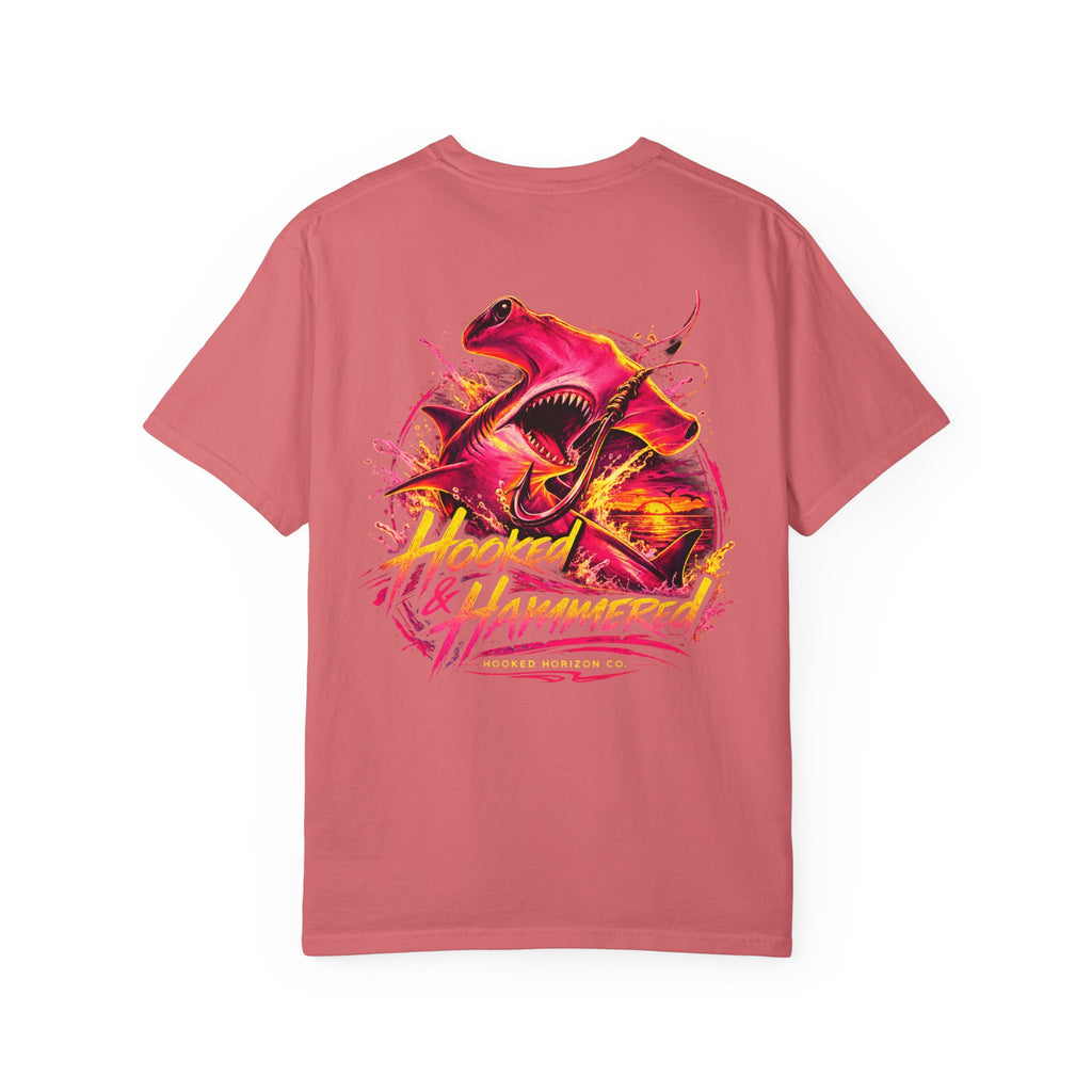 Hooked & Hammered Fishing T-shirt, Hooked Horizon Co, Angler Gifts, Shark Lovers