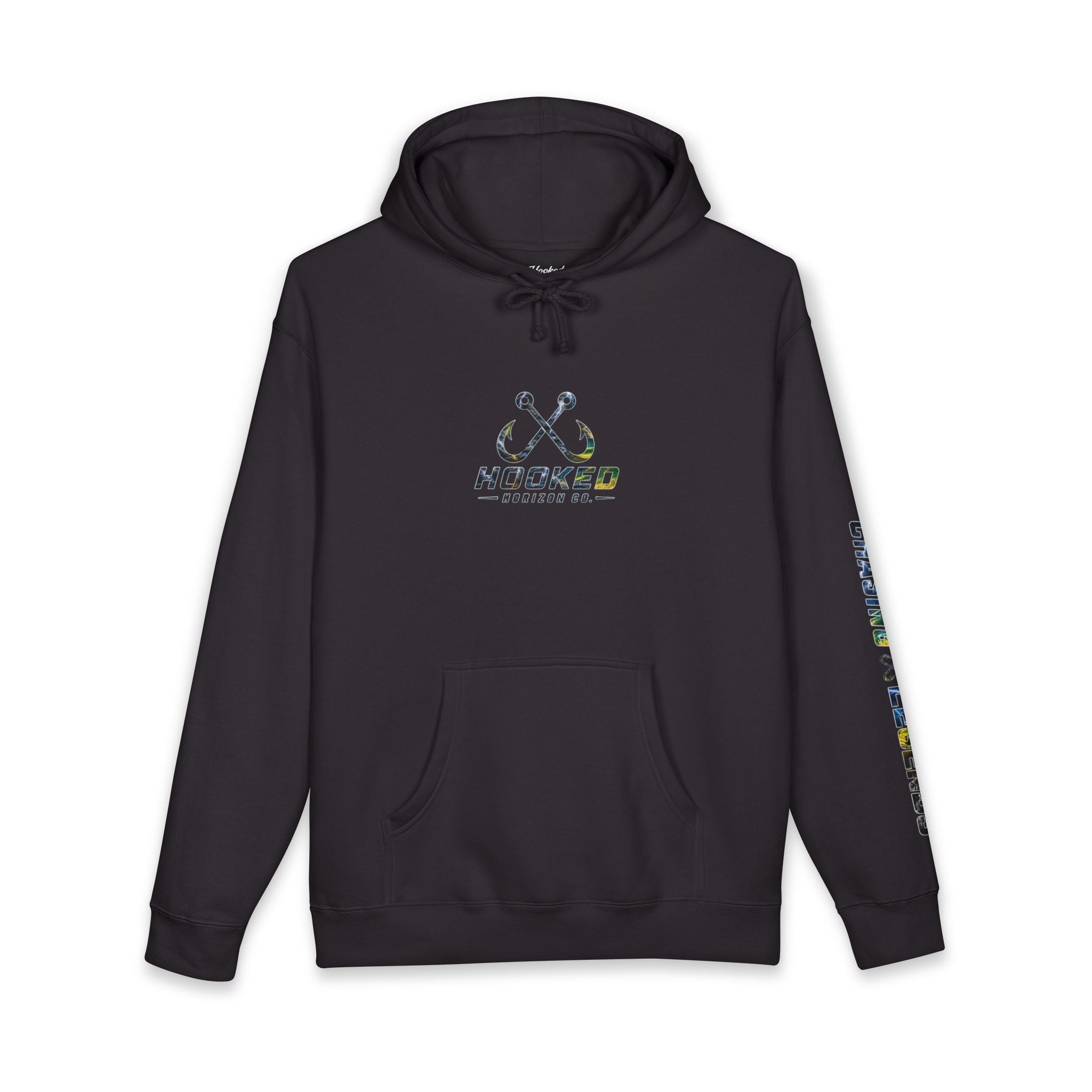 Mahi Mahi Hoodie Hooked Horizon Co. — Fishing Back Graphic Hoodie, Multiple Color Variations