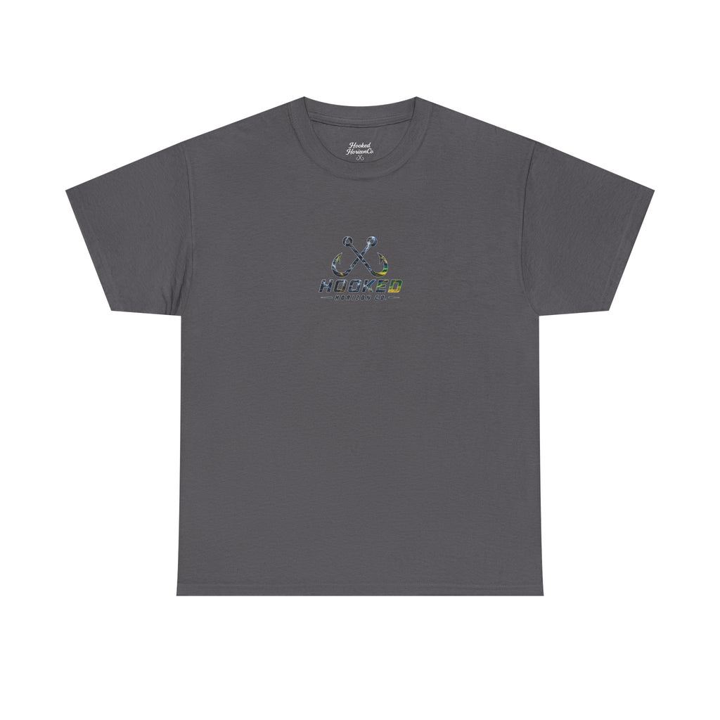 Mahi Mahi Hooked Horizon Co Tee—Ocean Graphic Tee — "Beloved" Ray Design