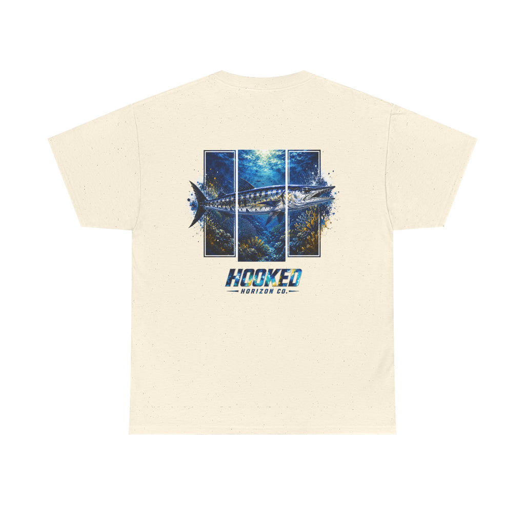 Barracuda Hooked Horizon Co Tee—Ocean Graphic Tee — "Beloved" Ray Design