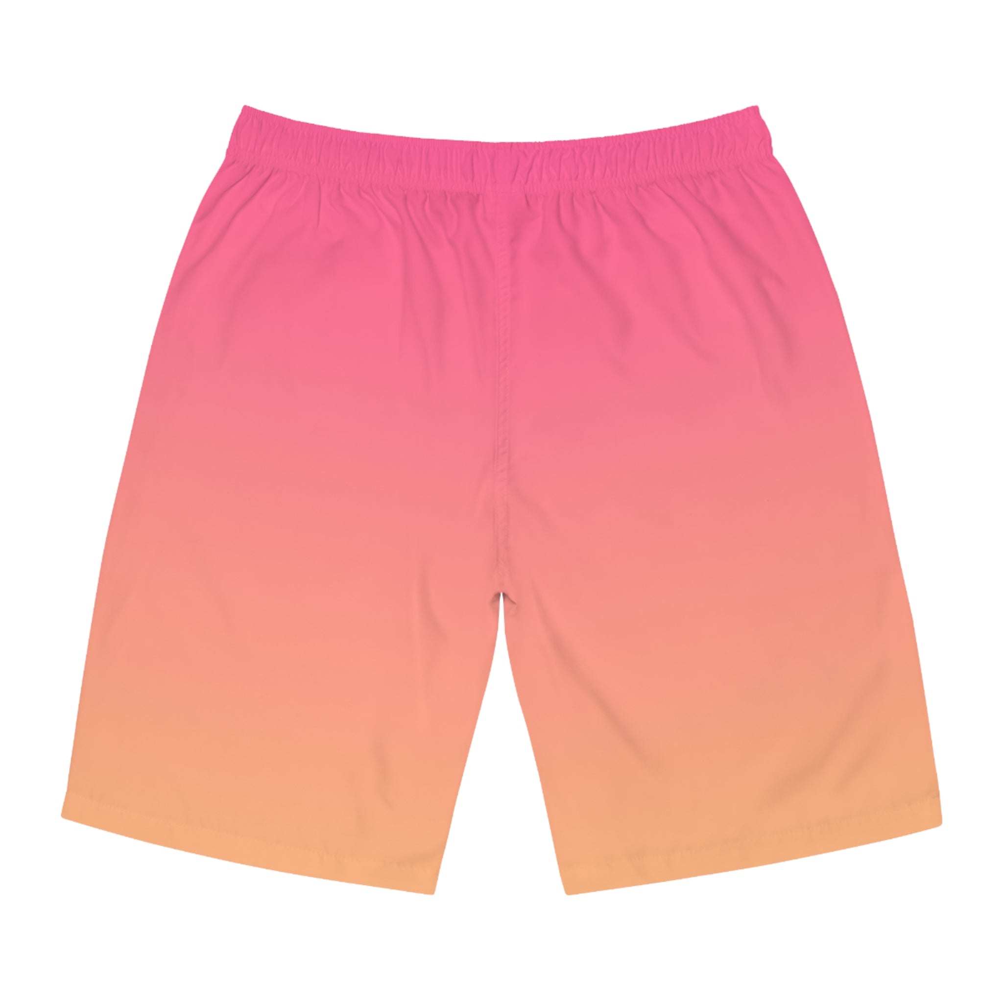 Pink To Orange Ombre Men's Ocean-Inspired Board Shorts, Swimwear for Beach Days, Summer Vacations, Pool Parties, Surfing Attire, Water Sports