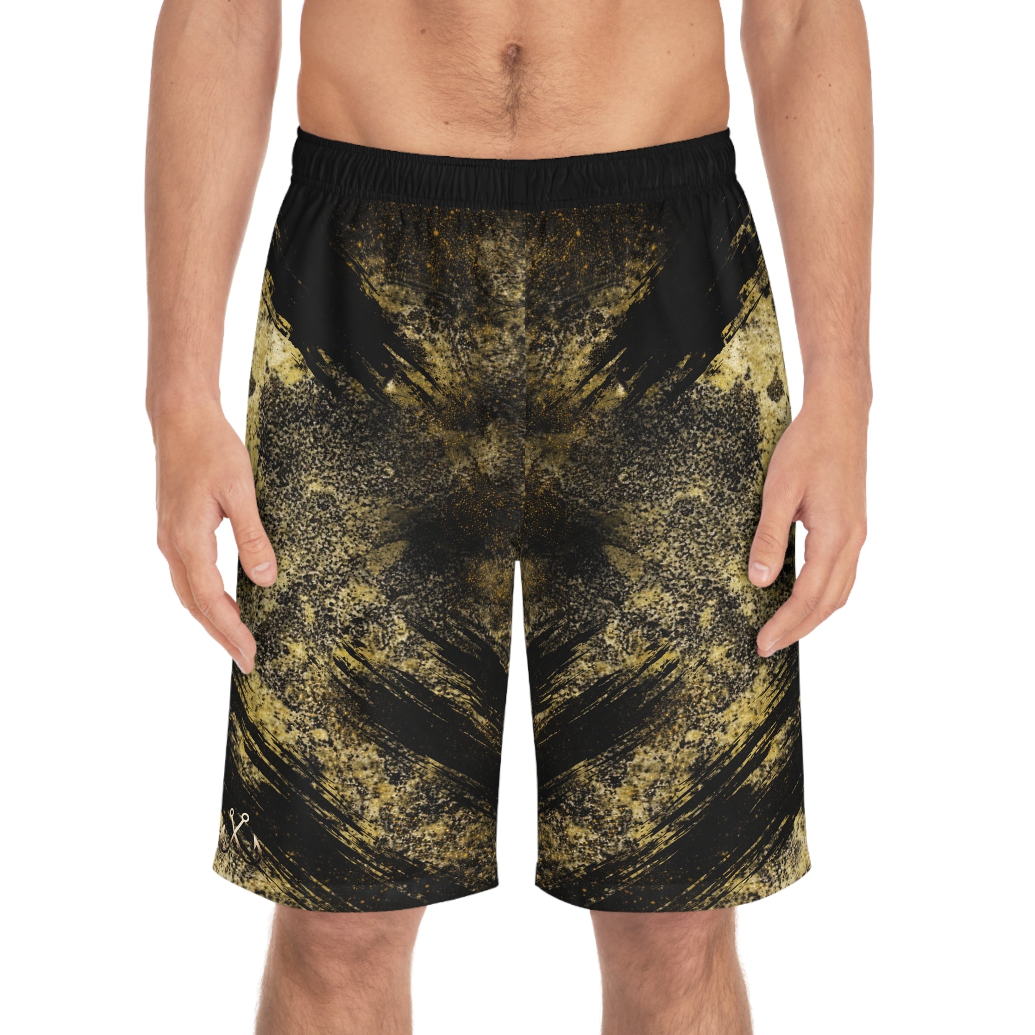 Serpentine Ocean Mineral-Inspired Board Shorts, Swimwear for Beach Days, Summer Vacations, Pool Parties, Surfing Attire, Water Sports