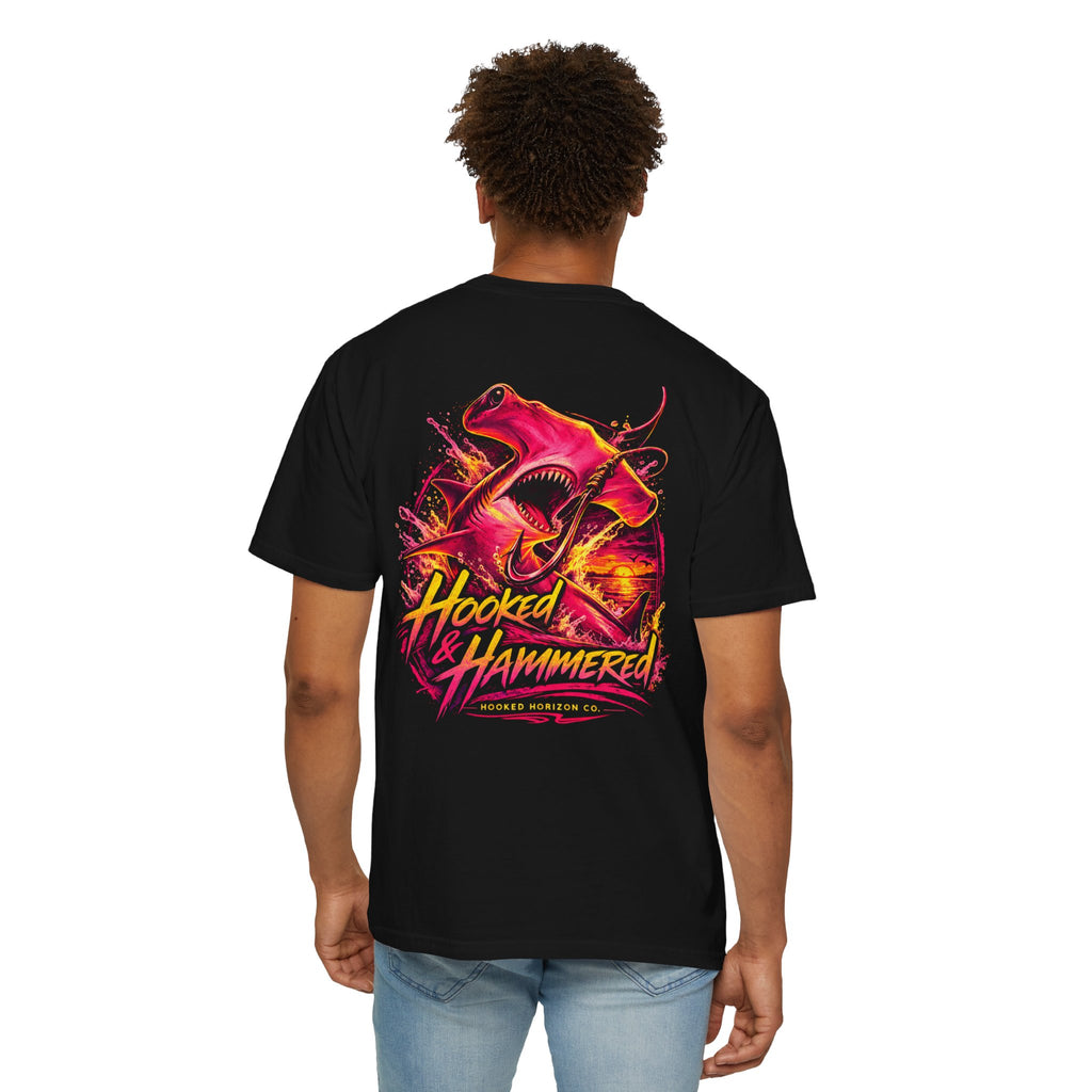 Hooked & Hammered Fishing T-shirt, Hooked Horizon Co, Angler Gifts, Shark Lovers