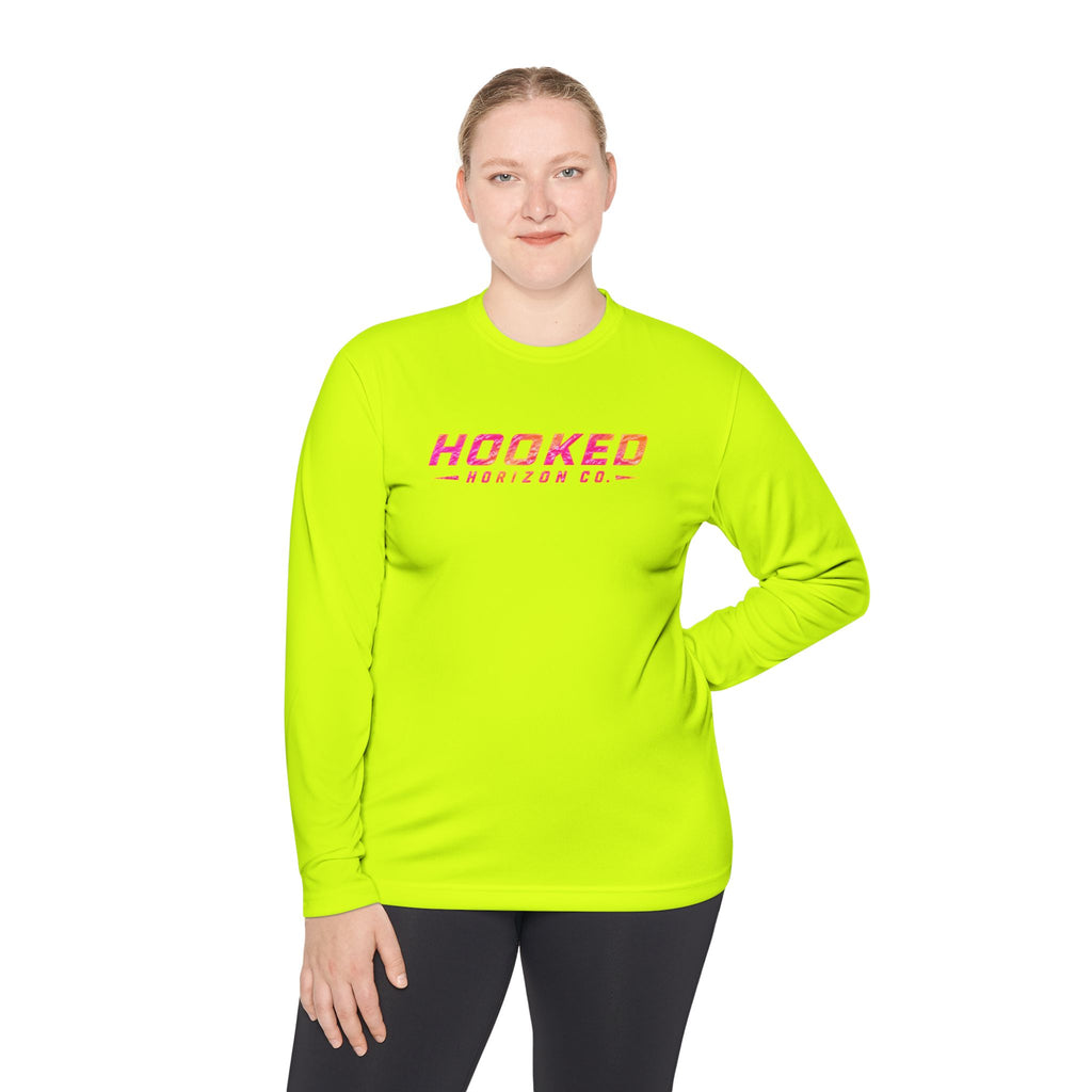 Moisture Wicking Classic Logo Tee In Pink—Horizon Co. Anchors Long Sleeve Tee — Lightweight Fishing Shirt