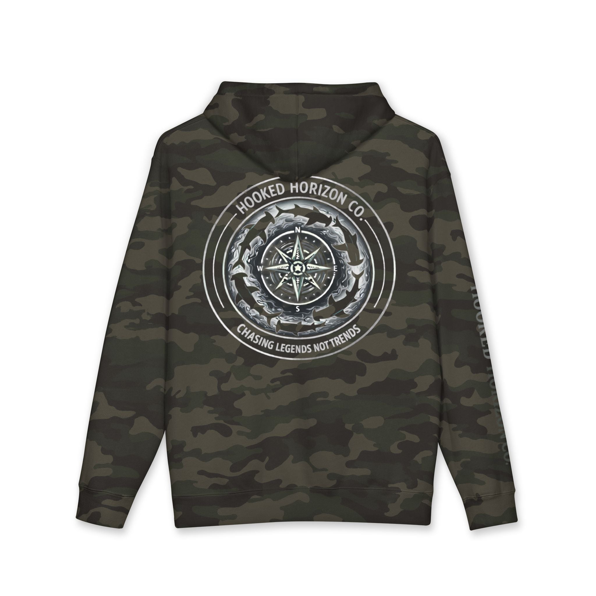 Chasing Legends Not Trends Compass Hoodie — Hooked Horizon Co. “Chasing Legends Not Trends” Pullover, Multiple Color Variations