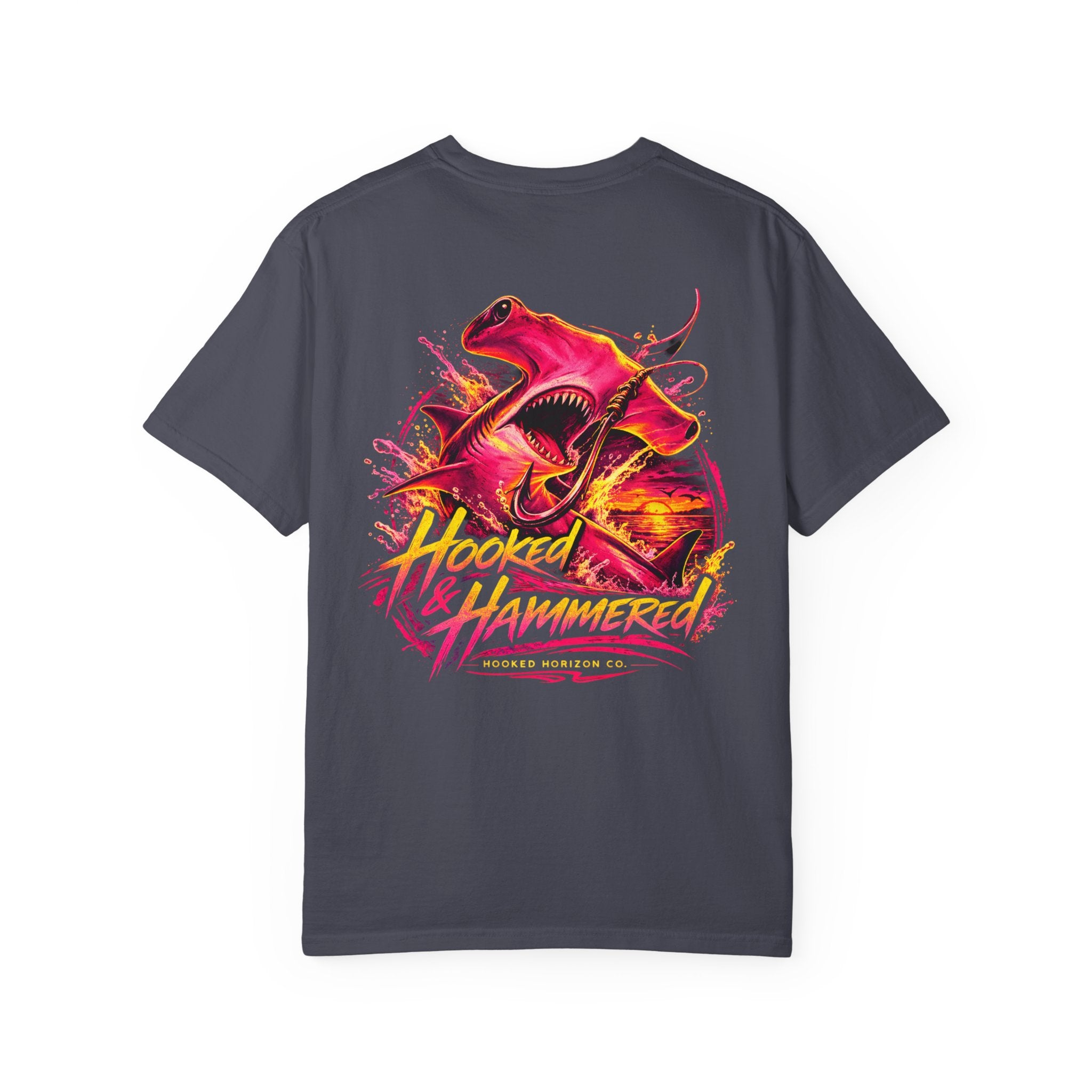Hooked & Hammered Fishing T-shirt, Hooked Horizon Co, Angler Gifts, Shark Lovers