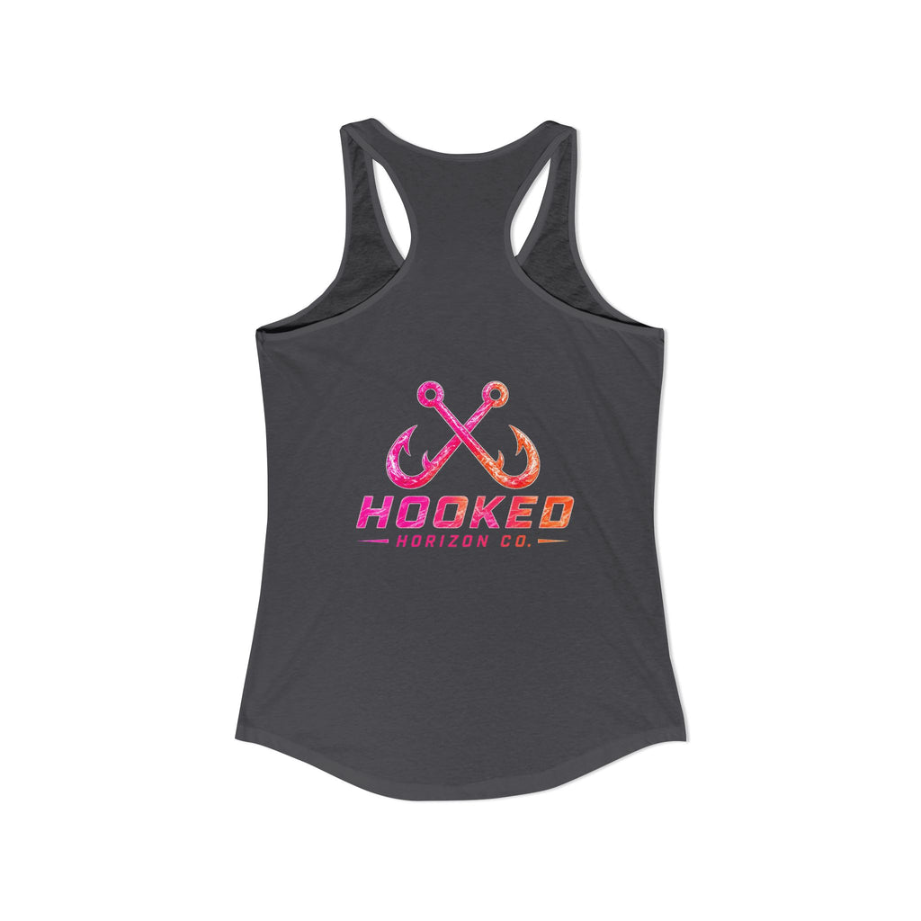 Hot Pink & Peach Hooked Horizon Co.— Soft Women's Ideal Racerback Tank